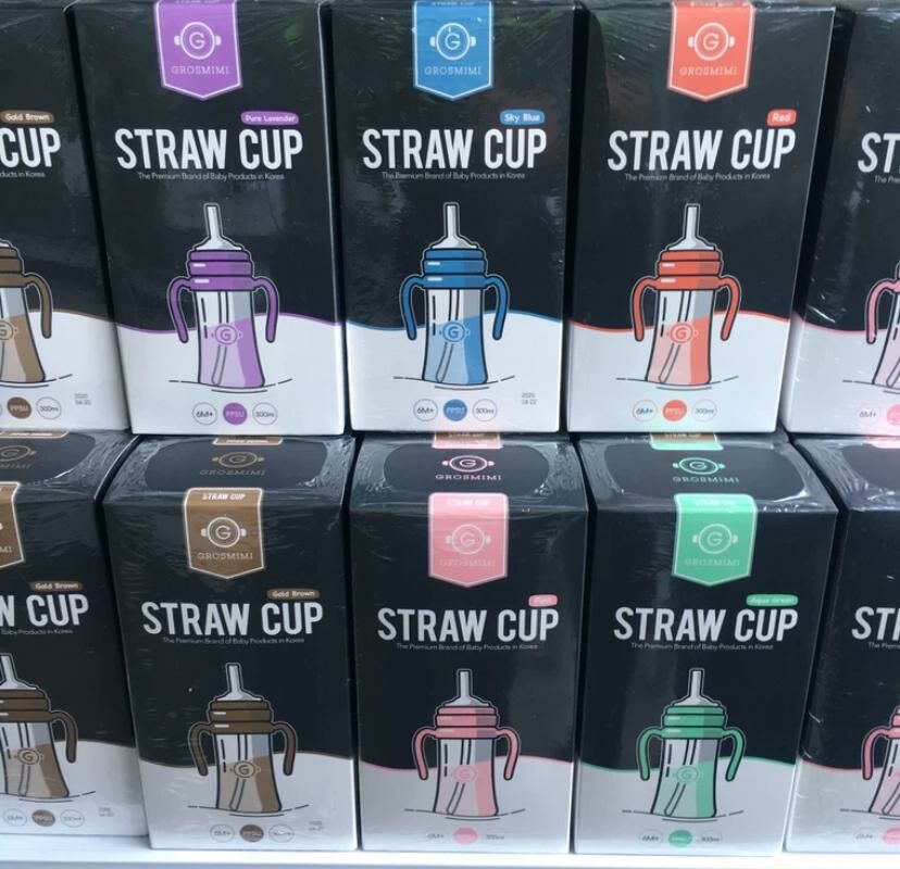 韓國Grosmimi 格羅咪咪 straw cup 防漏吸管奶瓶300ml - 1件 現貨