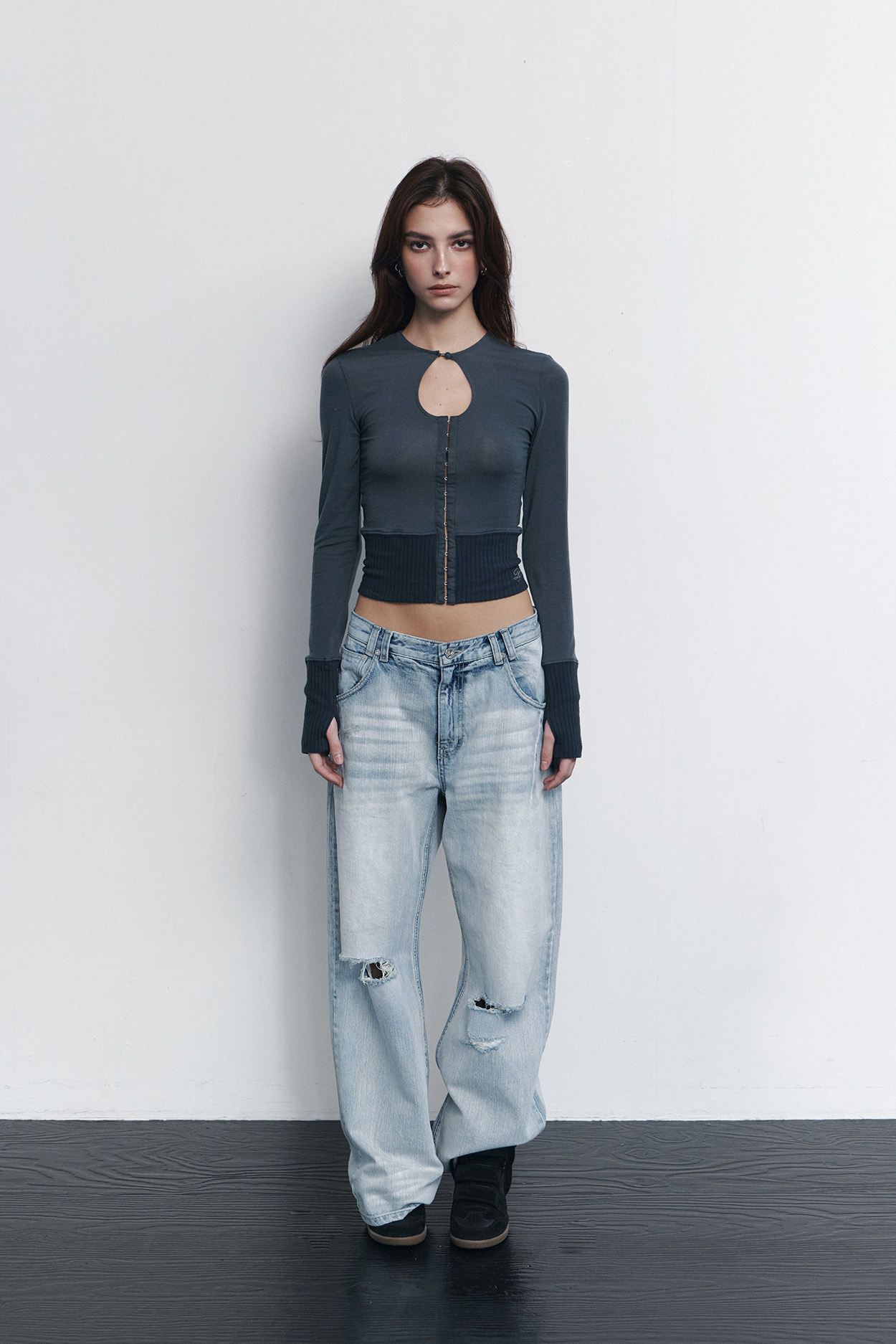pleaseNOFOLLOW - Ollie Hooked Cardigan (Pale Charcoal)