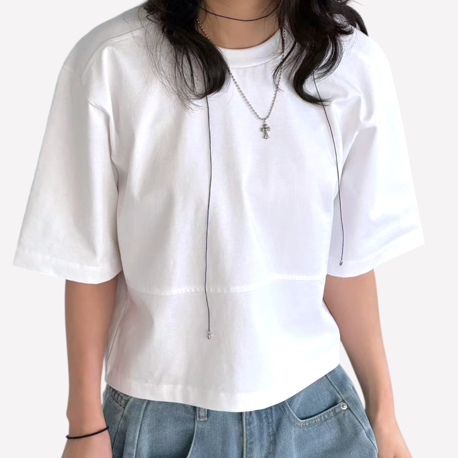 221027 淨色收腰短Tee