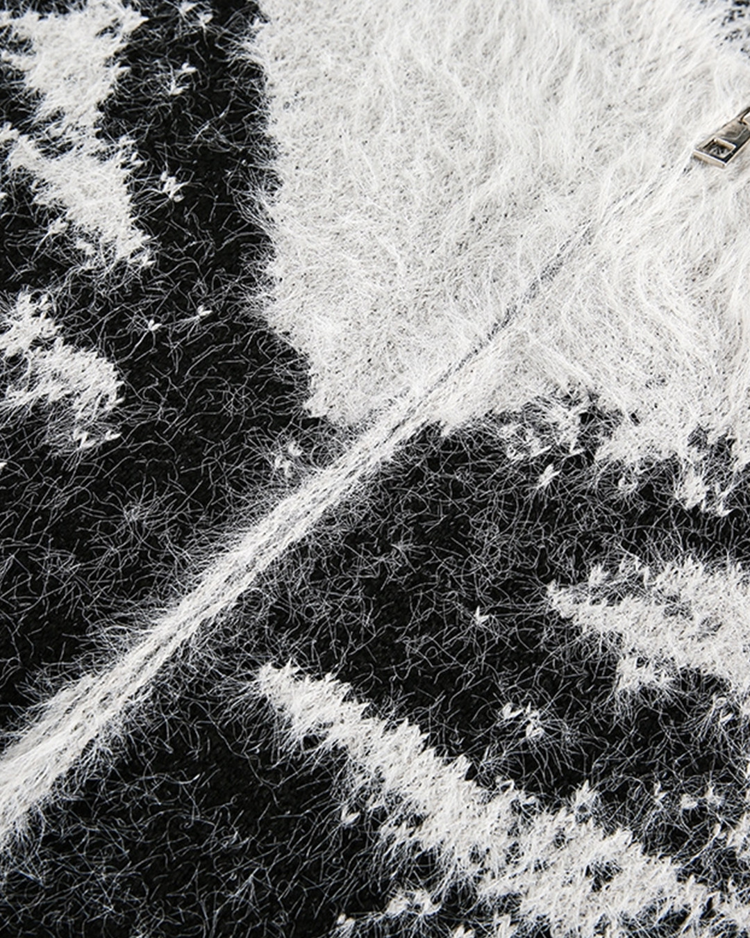 W2408蝴蝶提花海馬毛拉鍊外套