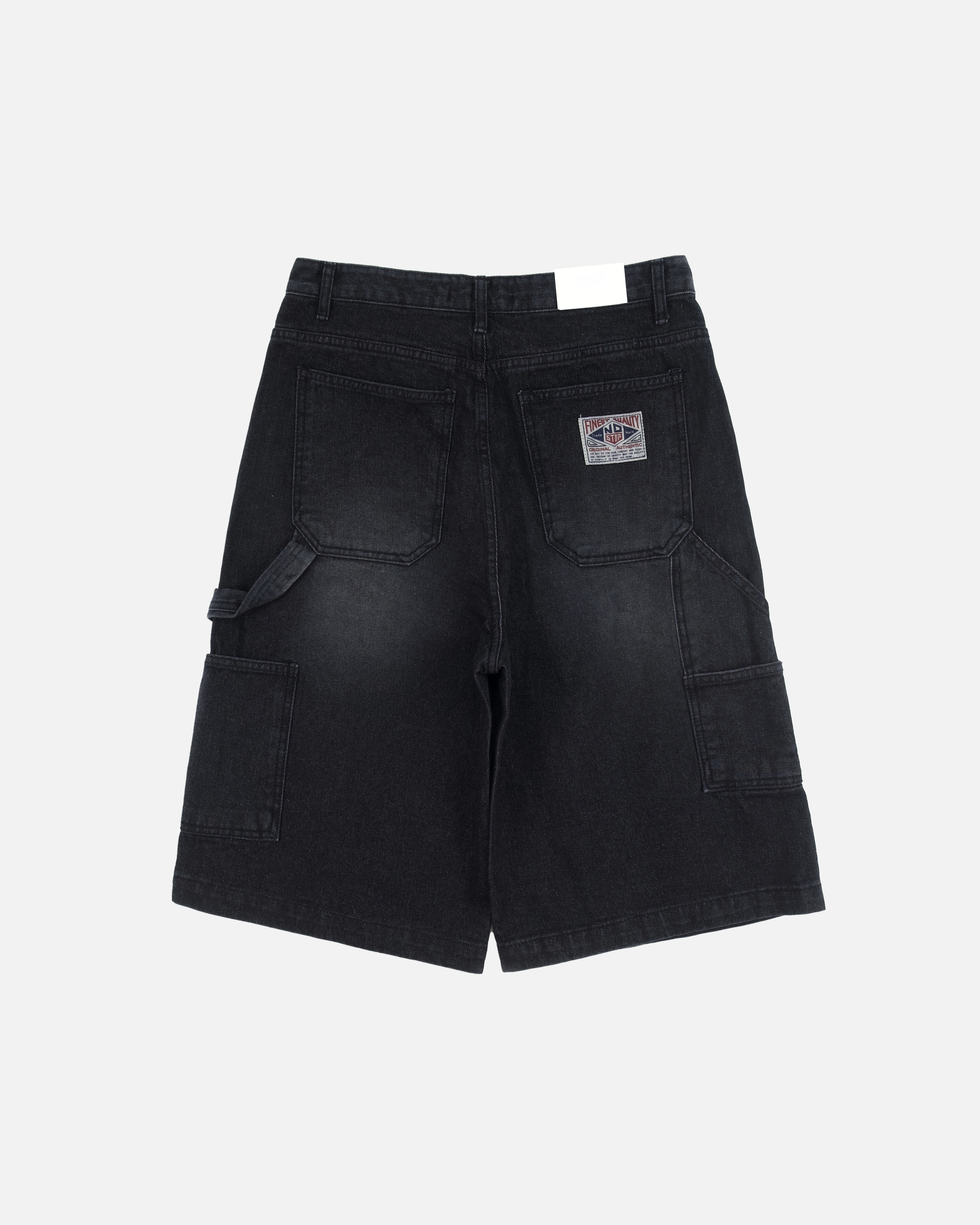 Washed Cargo Denim Bermuda Shorts