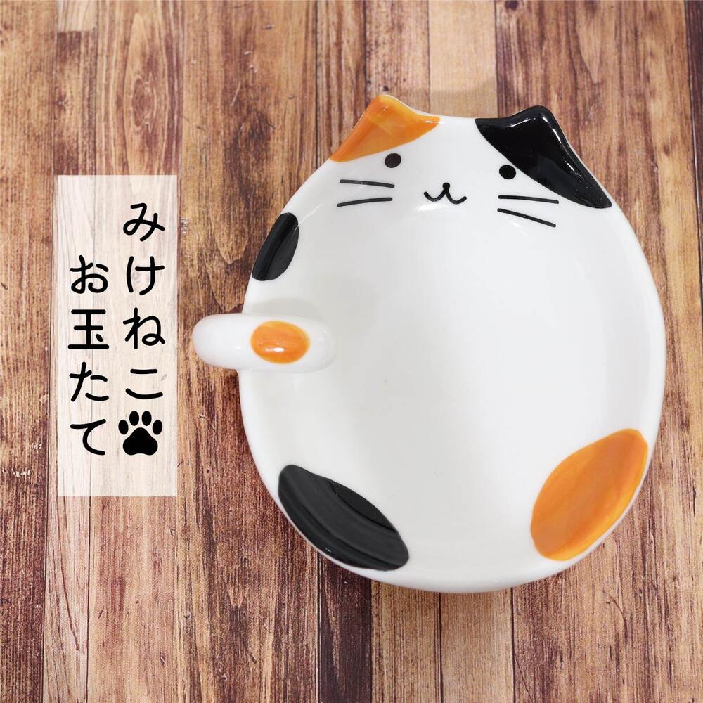 🔥🔥【日本直送《田中箸店》立體三色貓陶瓷座枱湯勺架】