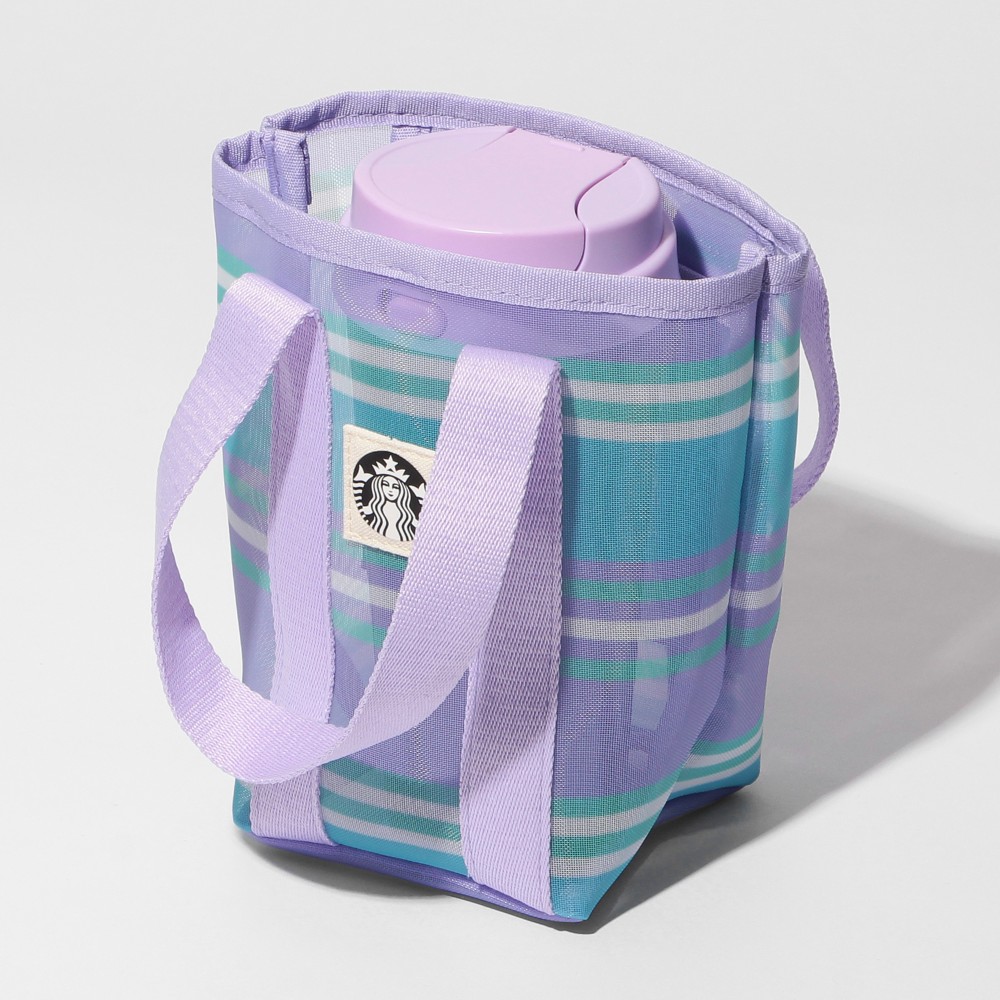 《日本 🇯🇵 STARBUCKS My First Bottle 系列》✨️條紋紫色網袋✨️  (細)  