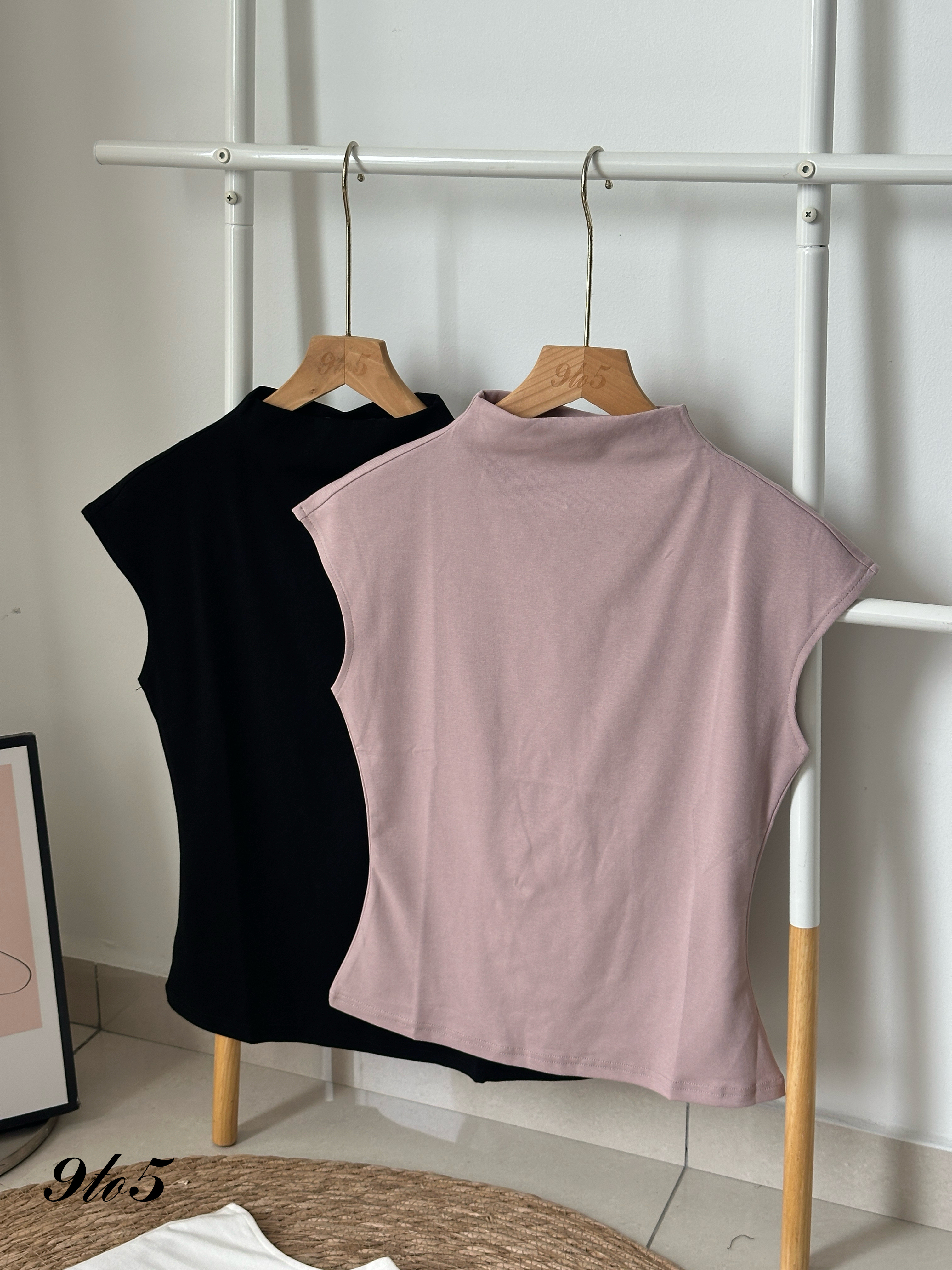 T3995 Cape Sleeve Mock Neck Top - 4 Colors