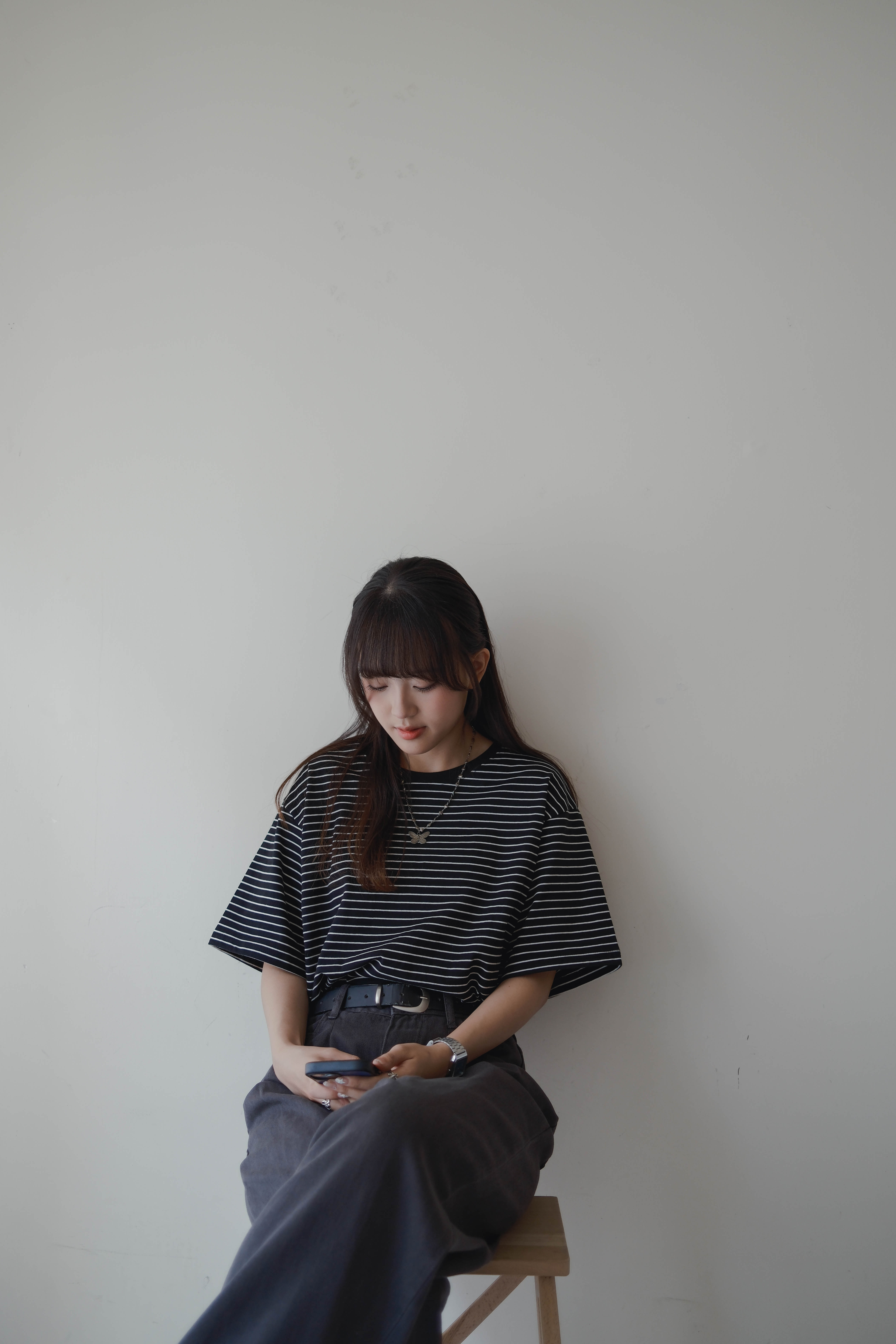 撞色橫間寬鬆Tee (三色)