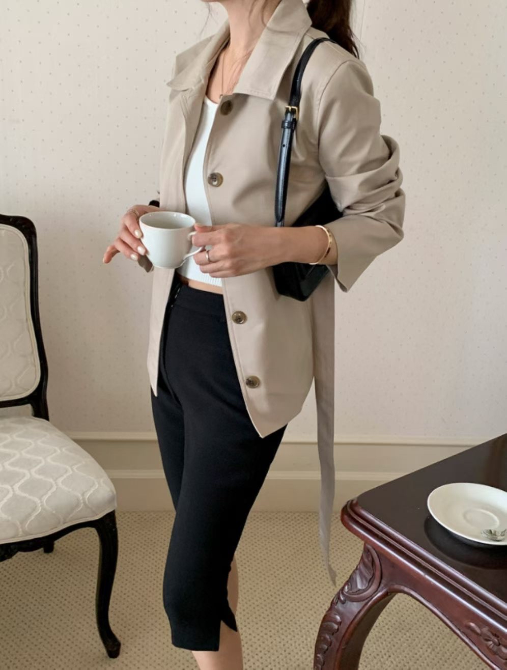New in 小開叉西裝挺料Capri Pants *Special price*