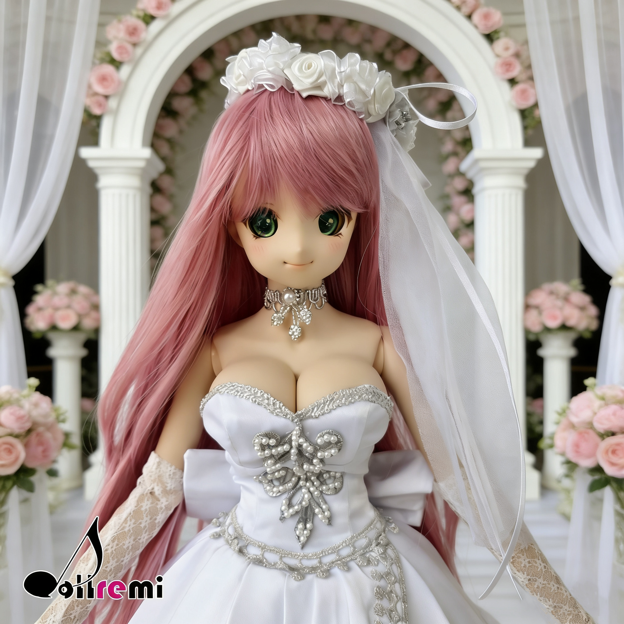 【dollremi】(DD0794) Off-the-shoulder weddingdress with a Court train 露肩式宮廷拖尾婚紗