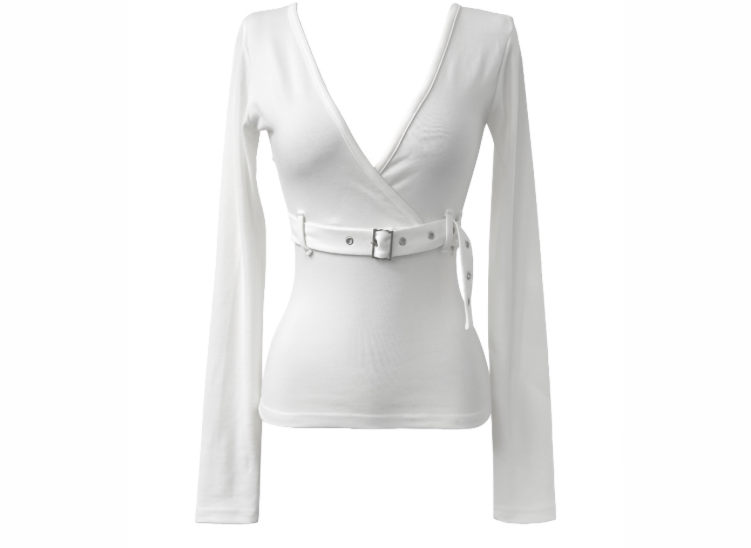 Belted Wrap V-Neck Top