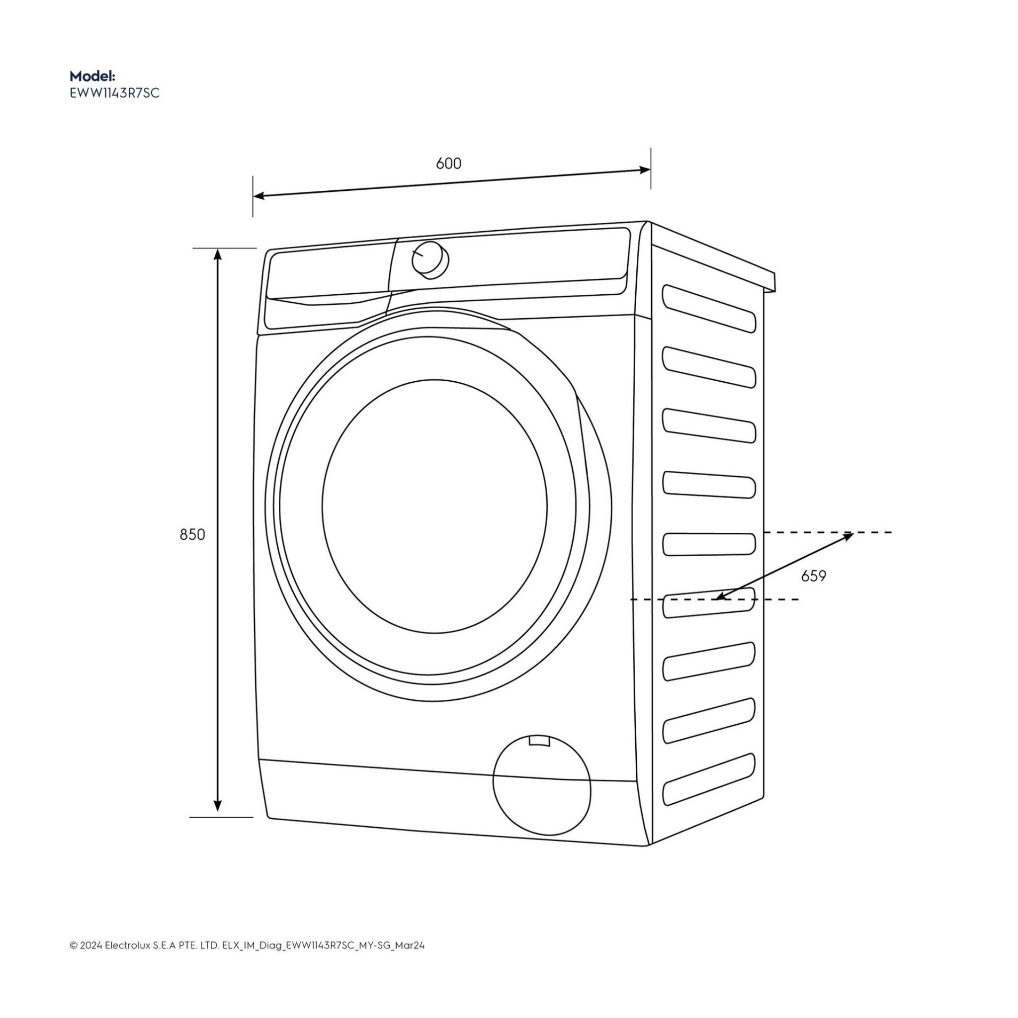 Electrolux 11kg/7kg UltimateCare 700 Front Load Washer Dryer (EWW1143R7SC)