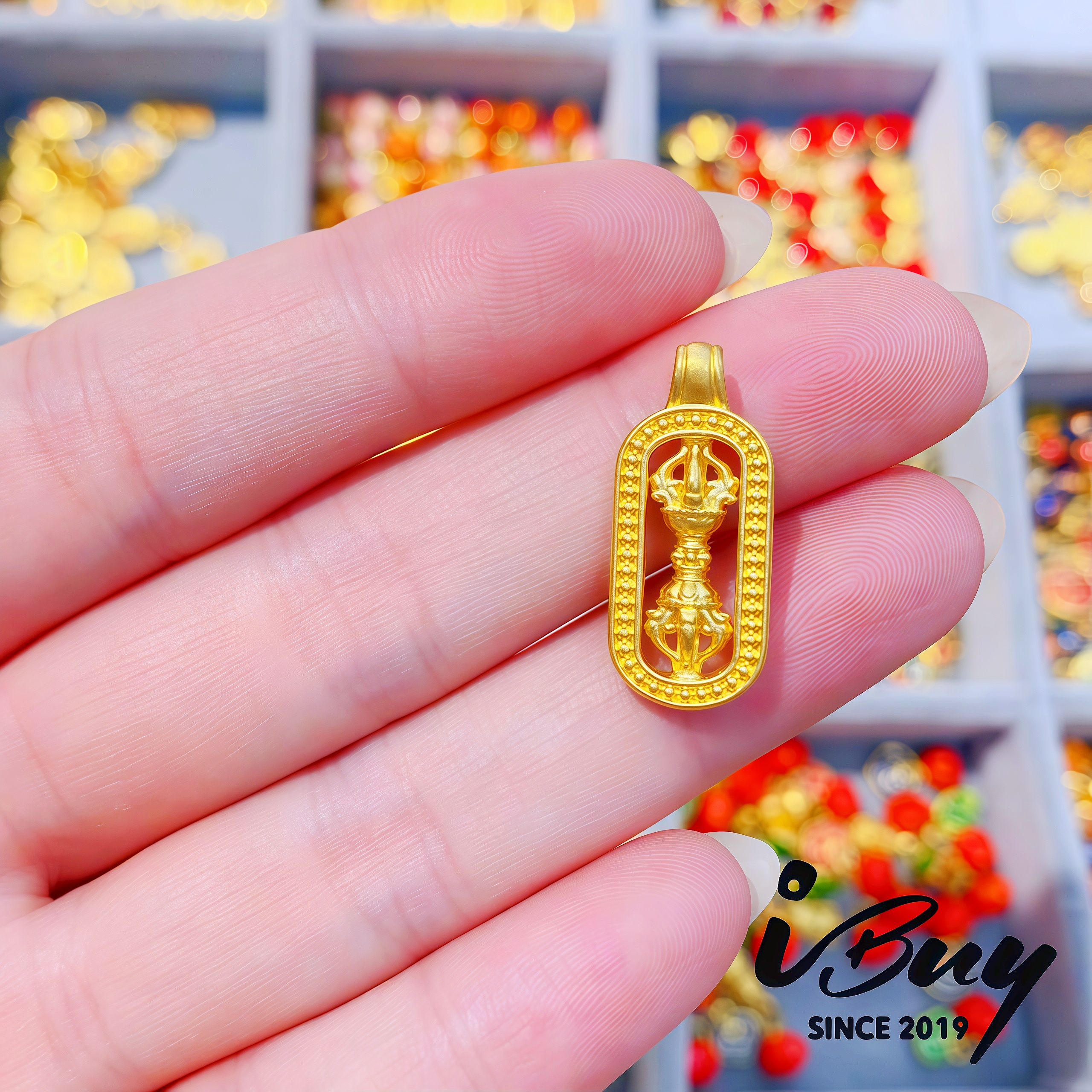 999 GOLD VAJRA PENDANT 999 金 金刚杵吊坠