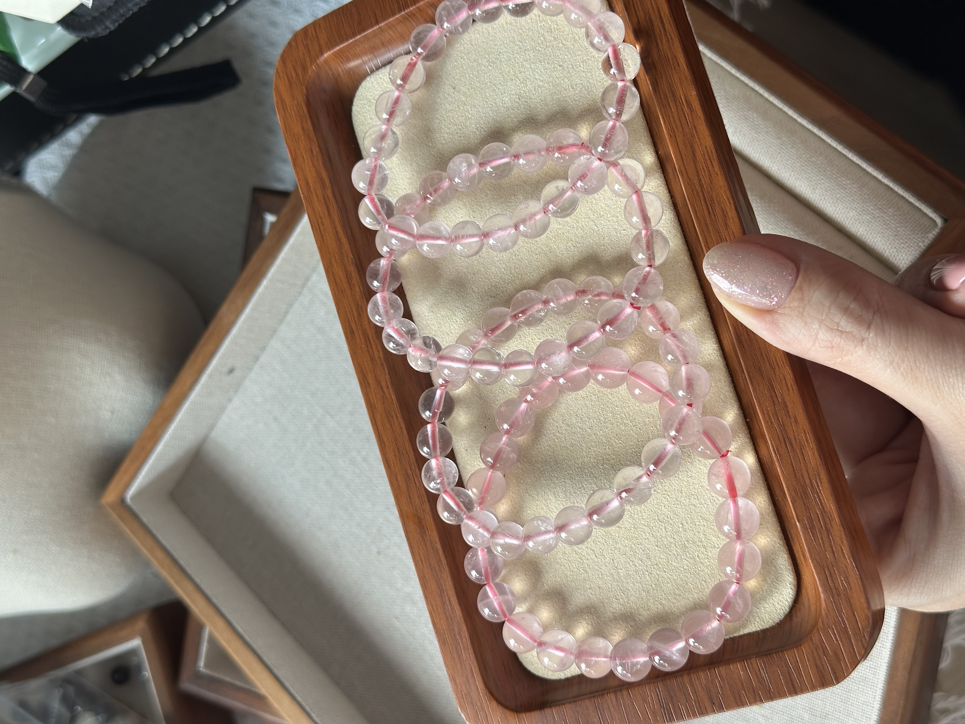 碎冰冰粉晶 ｜ Rose Quartz 8mm+ 