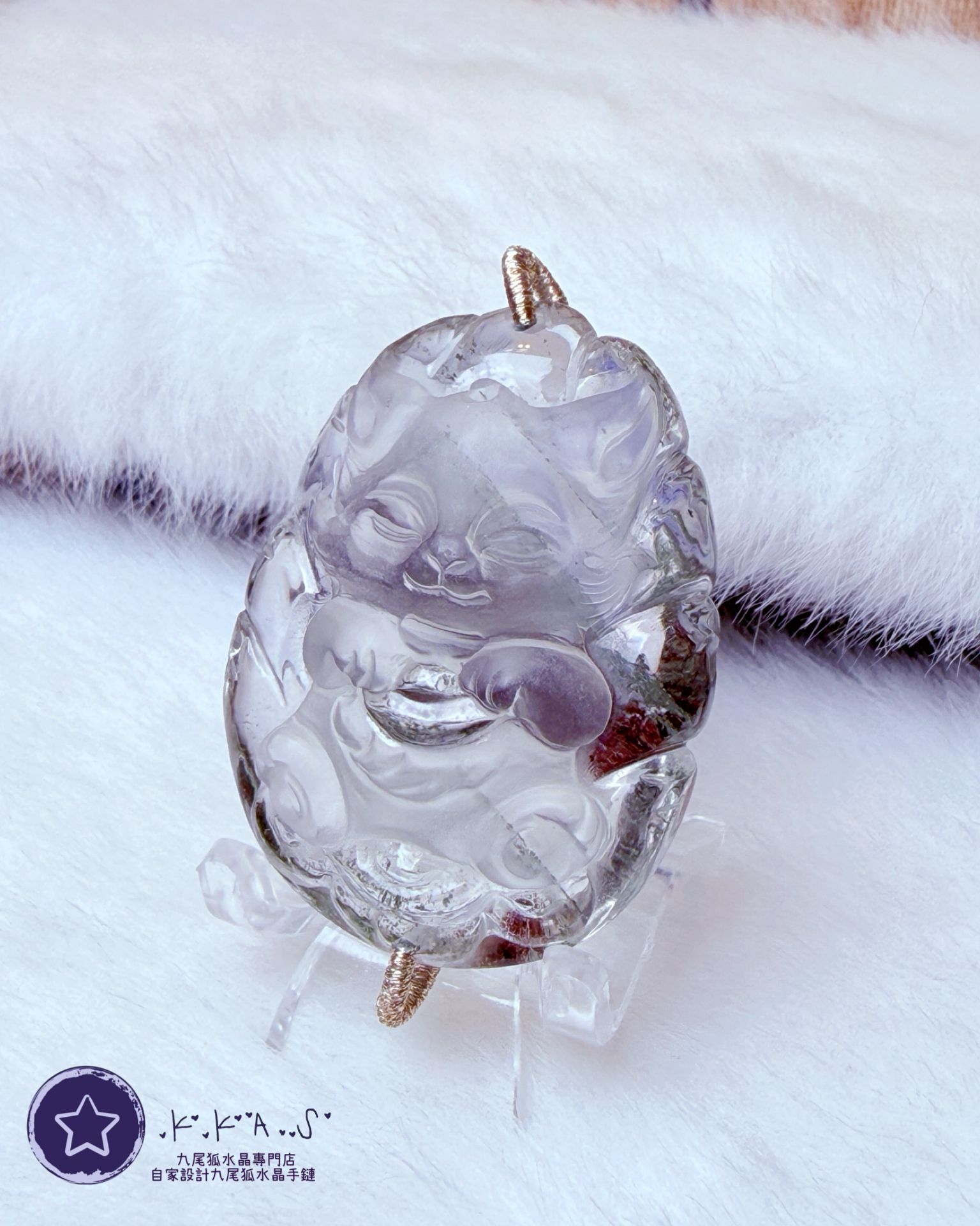 K00209 紅綠幽靈 元寶狐 - 吊墜/手牌兩用款