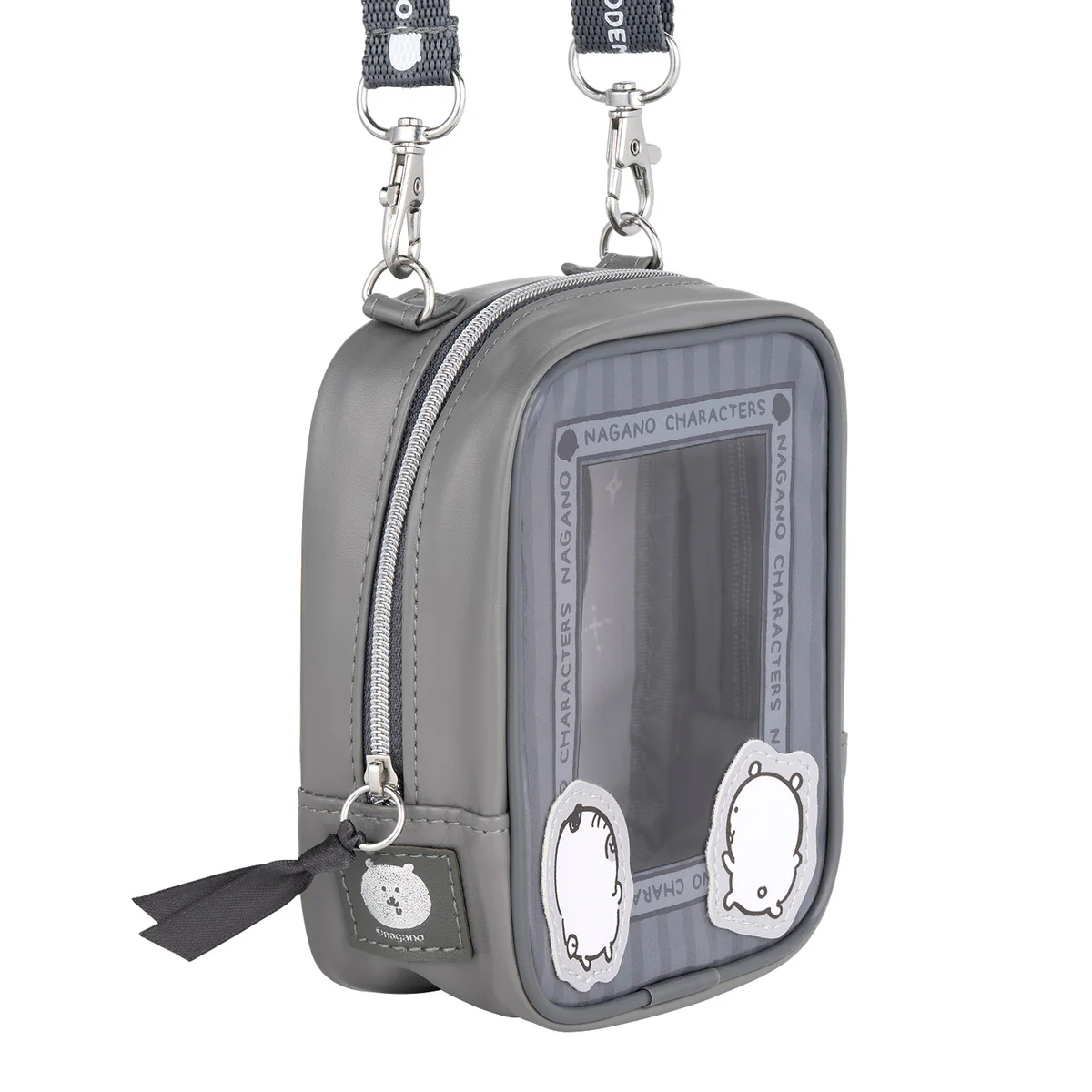 現貨 Nagano Characters Joke Bear 自嘲熊 黑白風斜孭收納包痛袋（可放公仔）