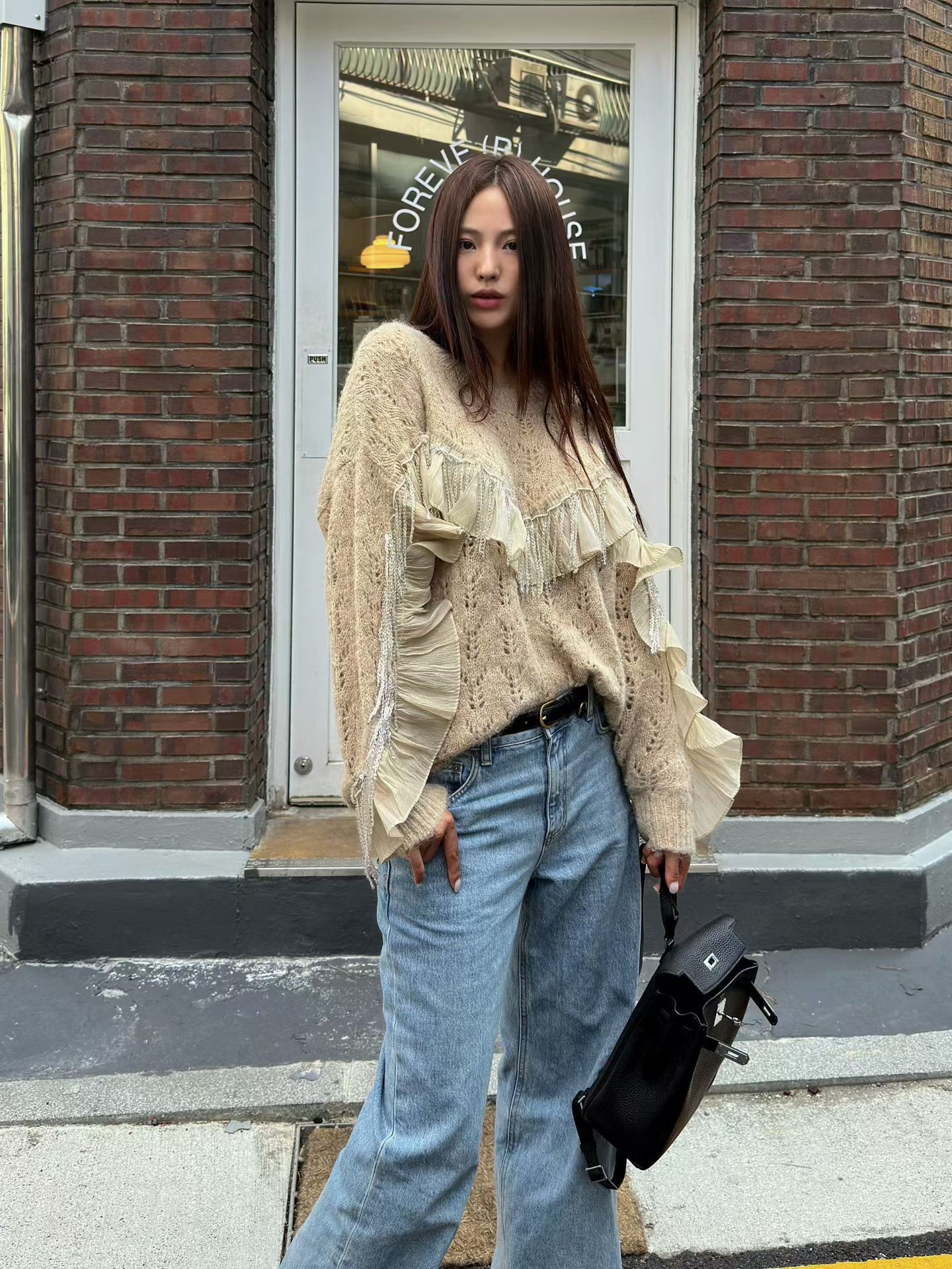 beaded knit top