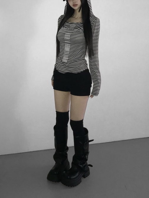 Studded Cross Striped Top