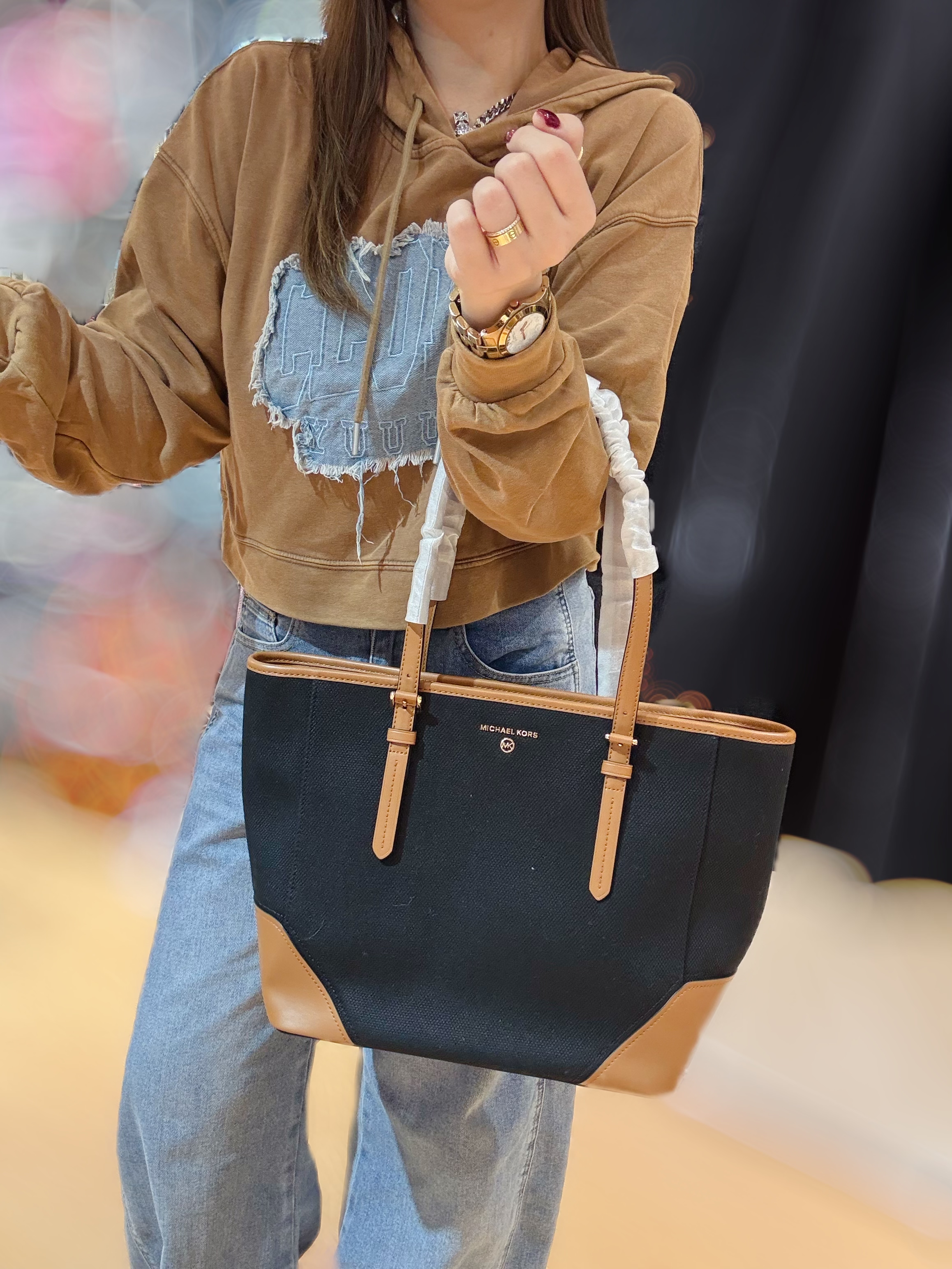 Michael kors Aria zip tote blk