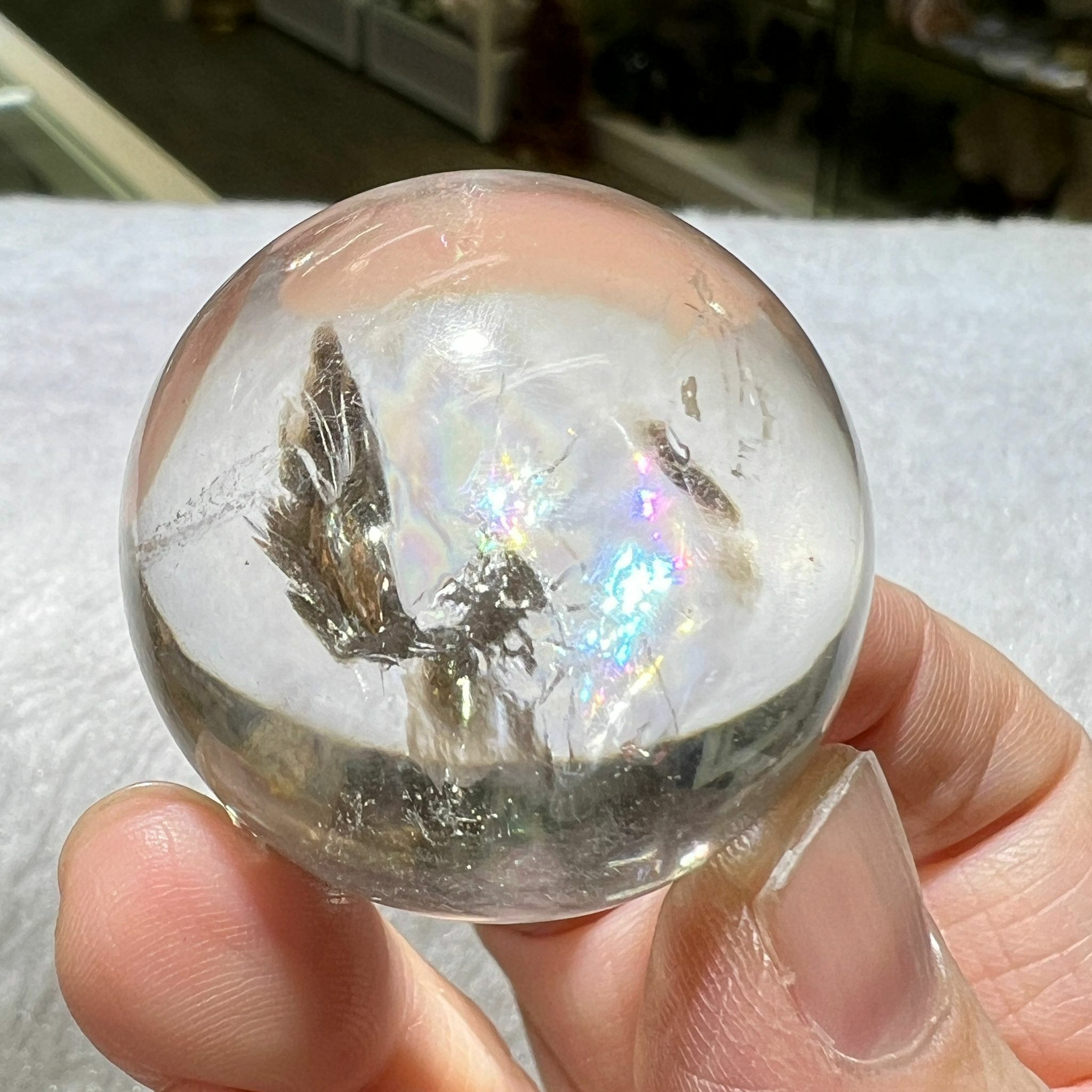 白水晶 球 - 3.5cm+/- (不連座)