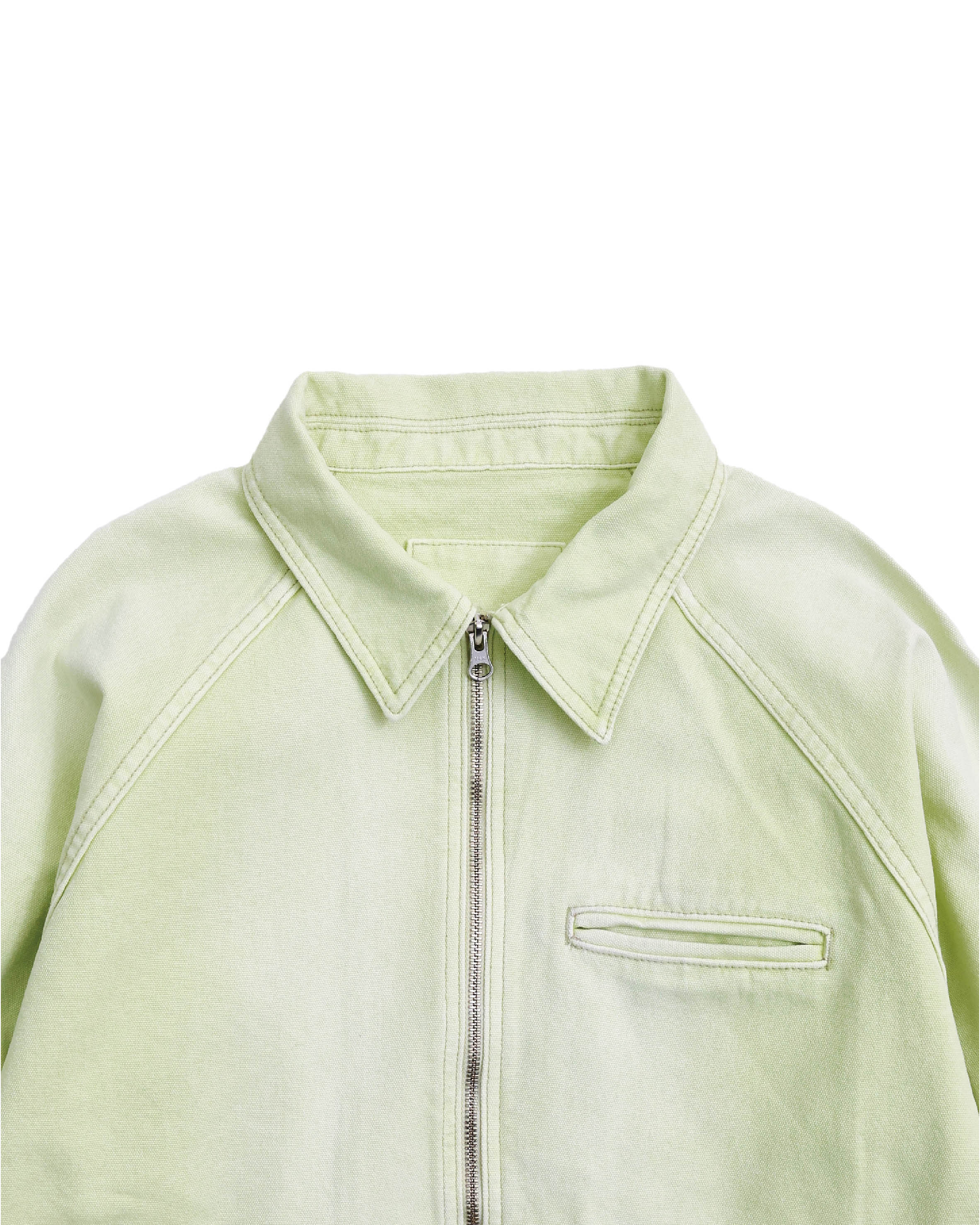 999HUMANITY  - WASHED CANVAS TRUCKER JACKET (LIGHT GREEN)