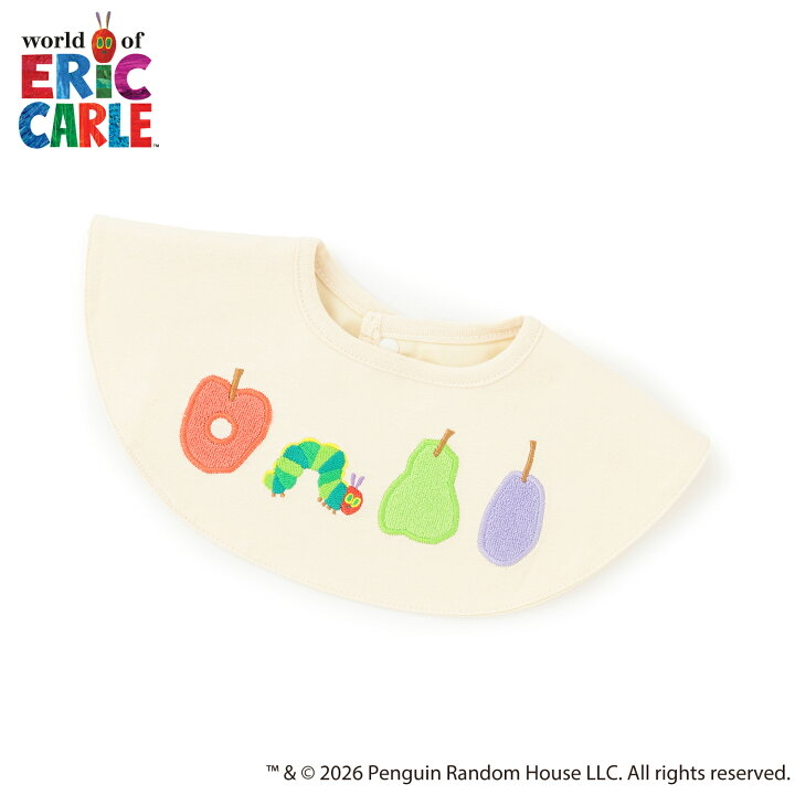 🇯🇵預訂 日本直送🇯🇵Petit Main x 好餓的毛毛蟲系列兩色水果刺繡貼花防水口水圍兜