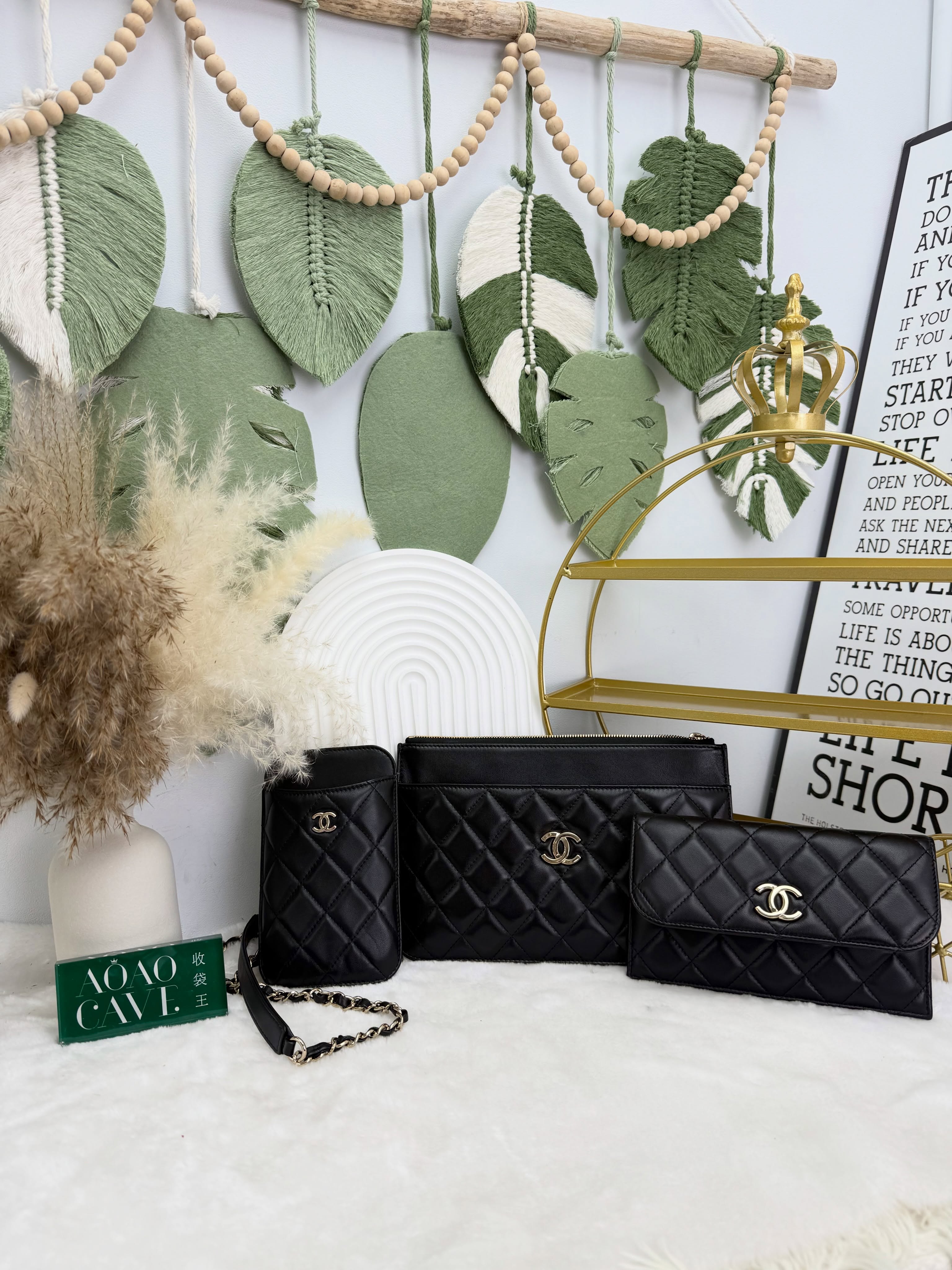 Chanel👜 PRE OWNED 🛍️黑色三合一 30開 有卡有塵袋🖤