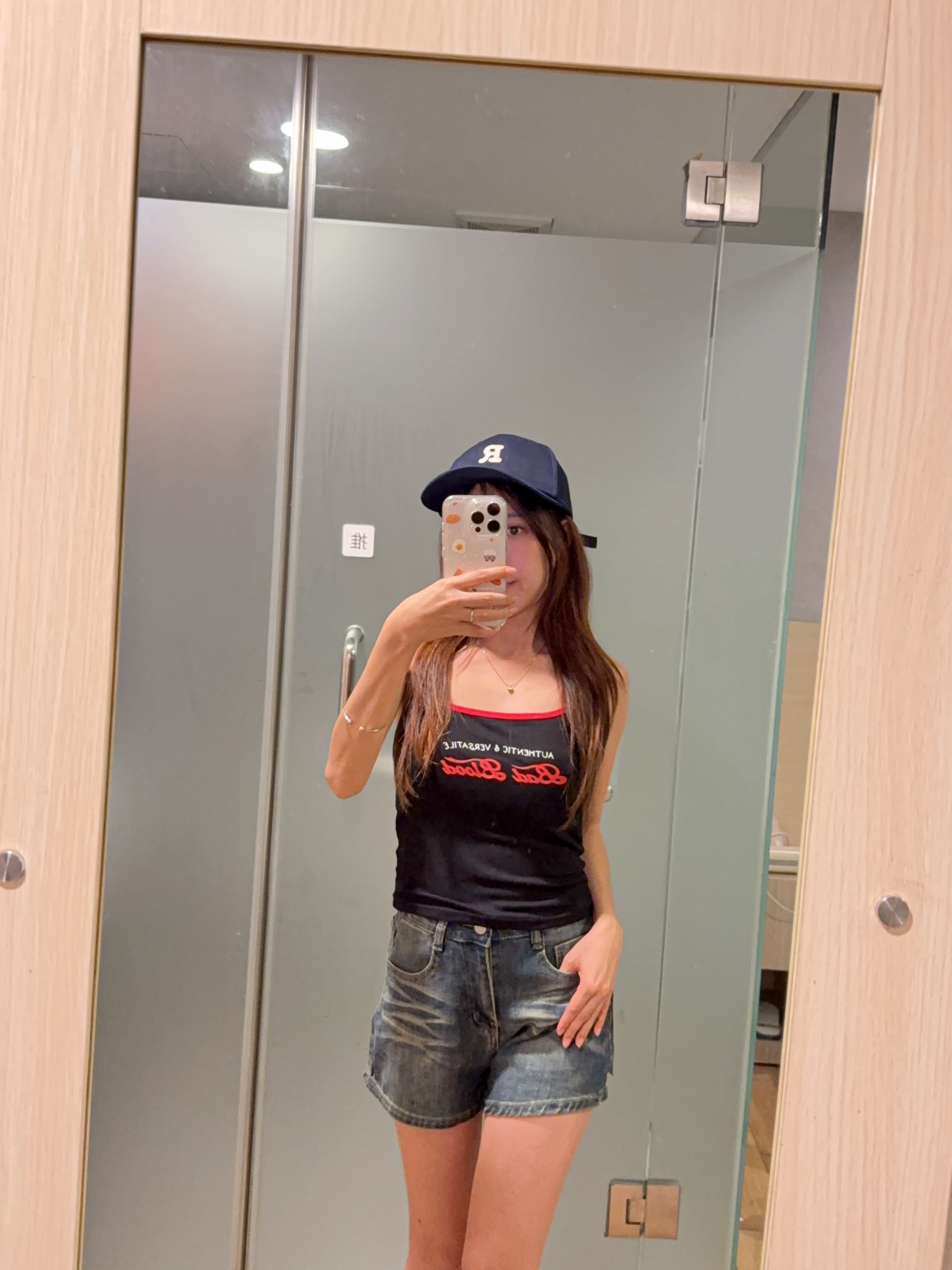 美式风撞色字母吊带背心R2978