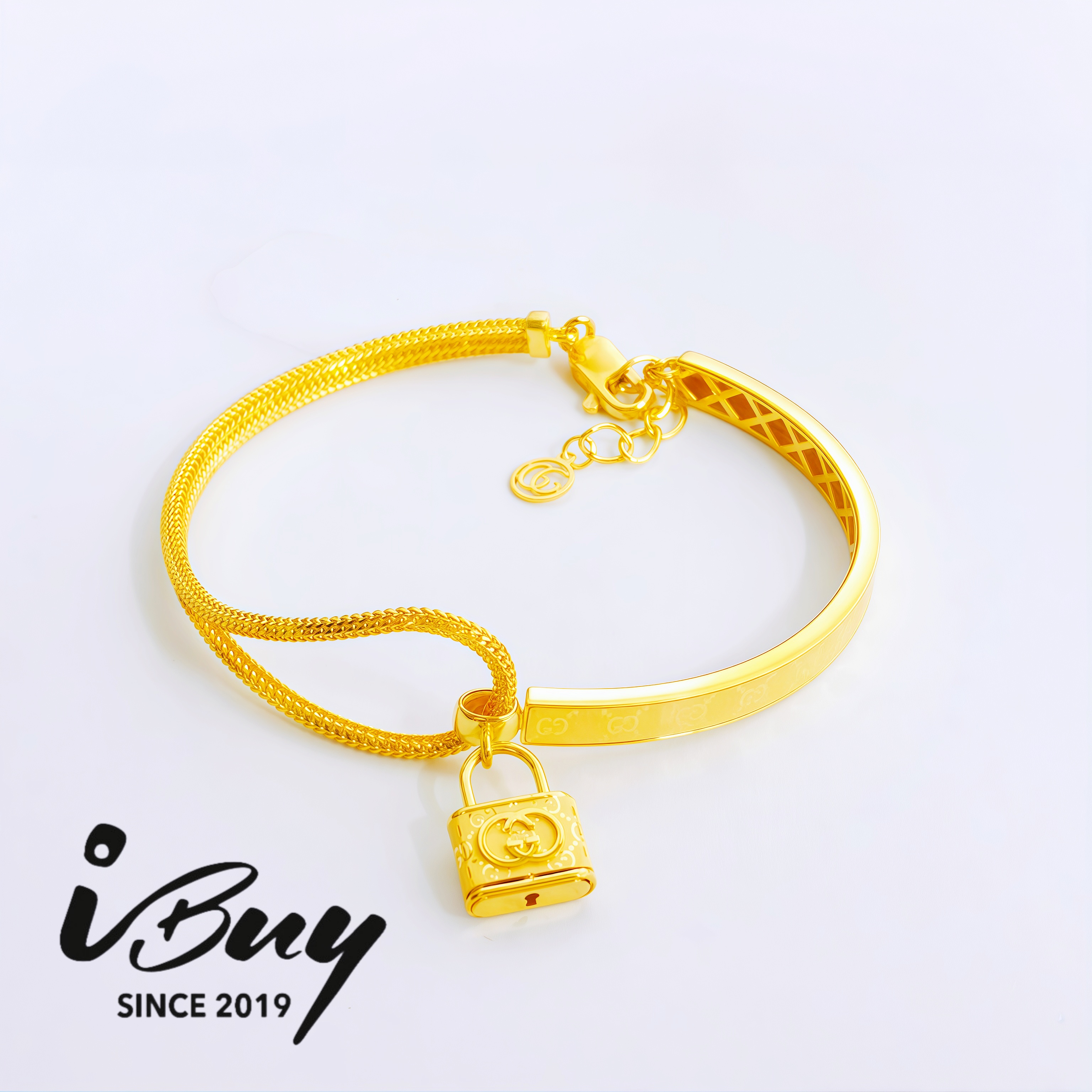 916 GOLD GC AB TYPE FLEXI BANGLE 916 金 GC混搭可调手镯