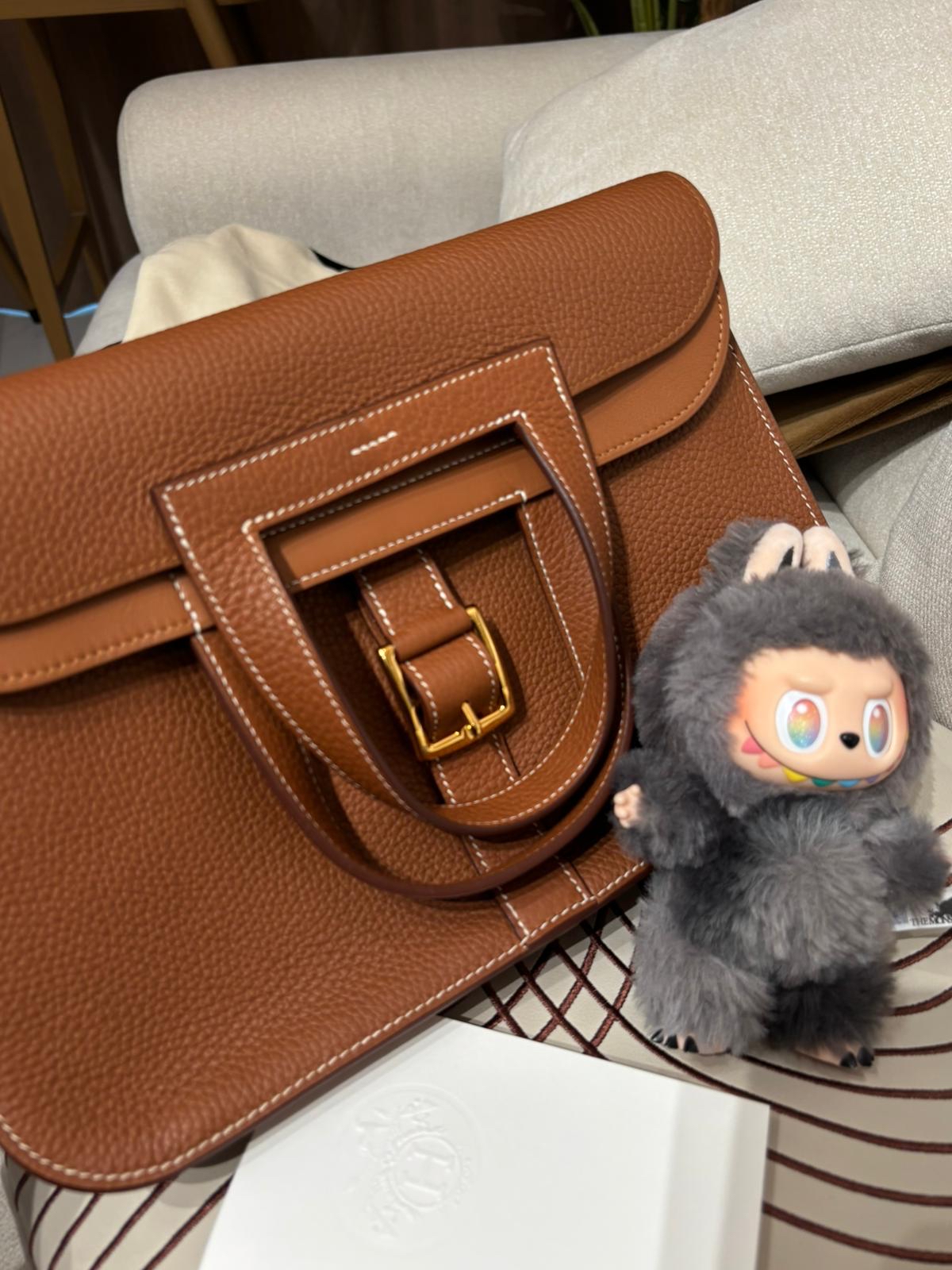 Hermes Halzan 31 Stamp D，Gold/Gold 金金100%Authentic, 99%New ✅收據✅Dust bag✅Box