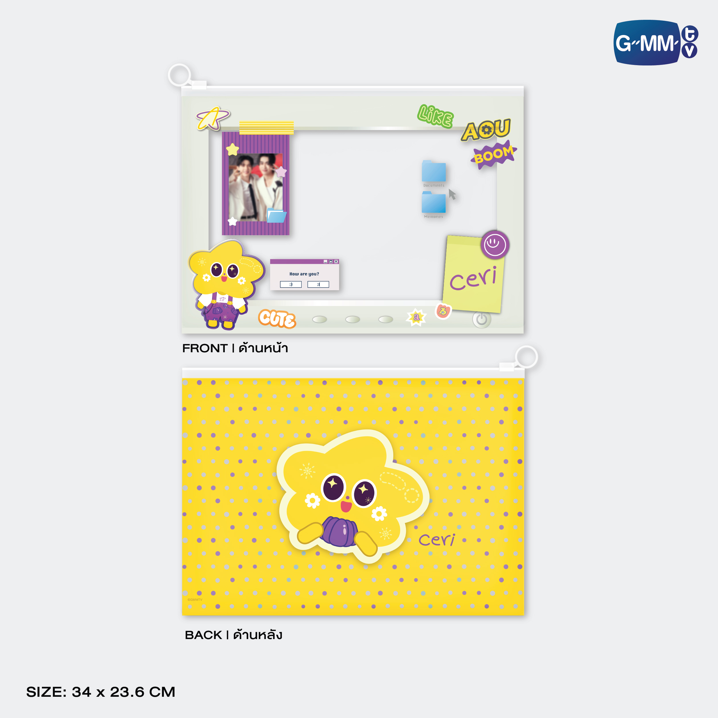 CERI CHARACTER POCKET ZIP FOLDER