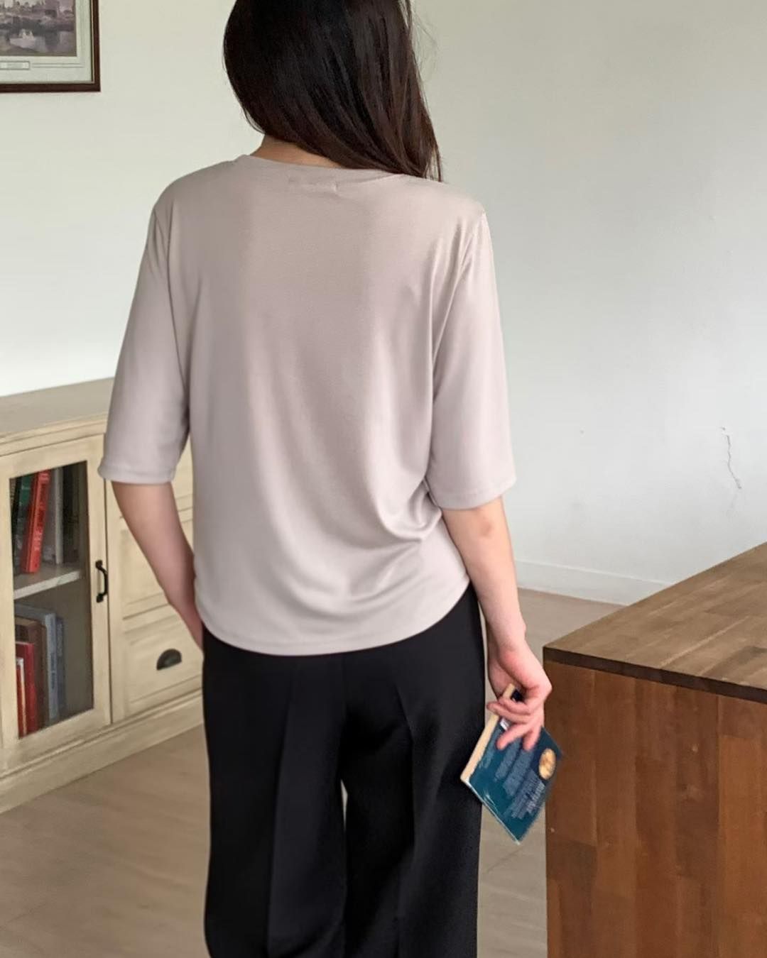 皺褶短袖 Tee