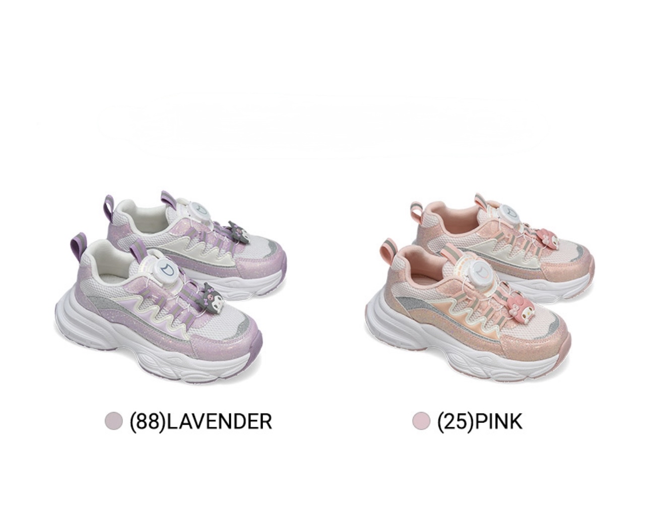 🇰🇷預訂 韓國直送🇰🇷Sanrio兩色人物裝飾撥盤式閃粉波鞋