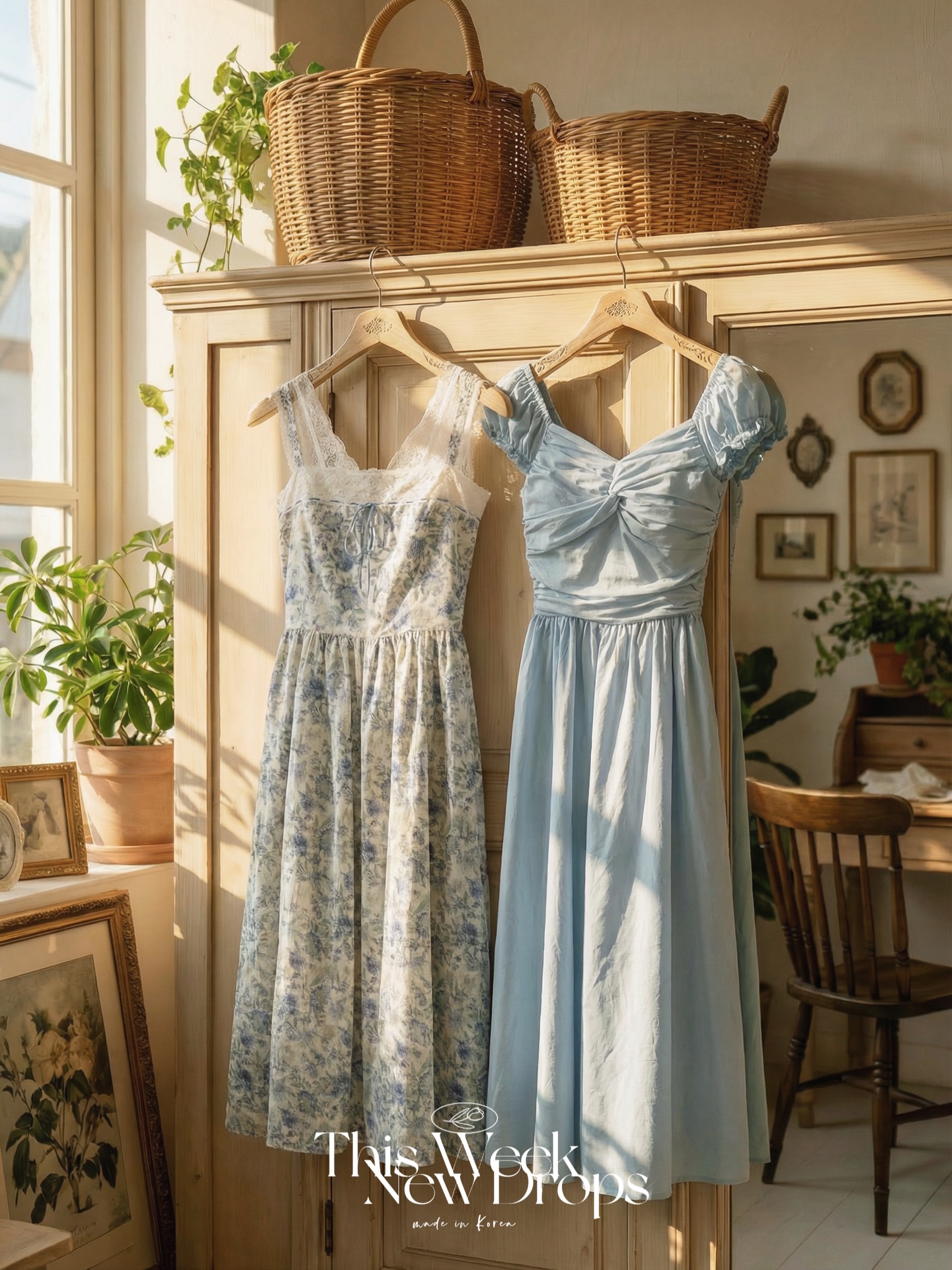 湖水綠色連身裙