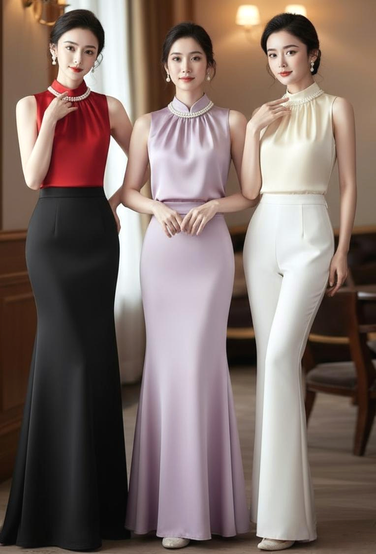 Satin Glow Pearl Blouse