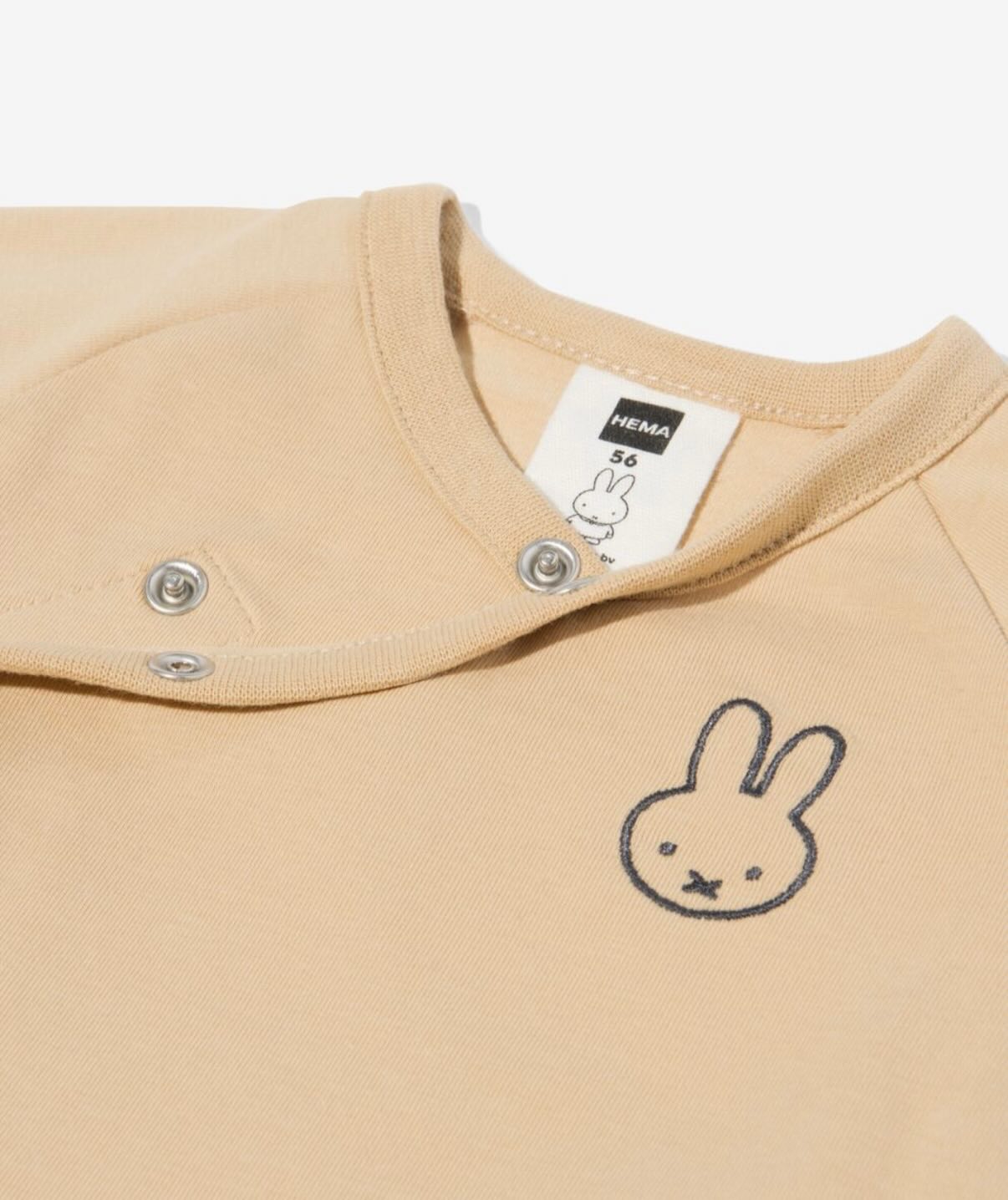 Miffy newborn baby long sleeves wrap around top (sand)