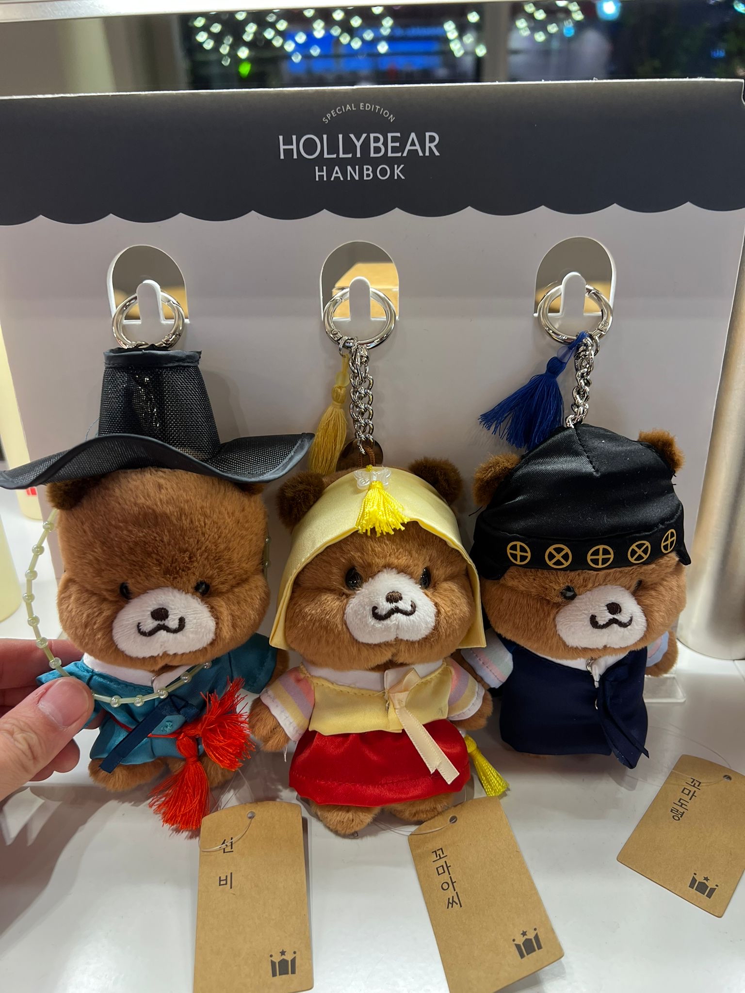 🇰🇷韓國HOLLYS CAFE 新出既韓服小熊🐻毛絨掛飾
