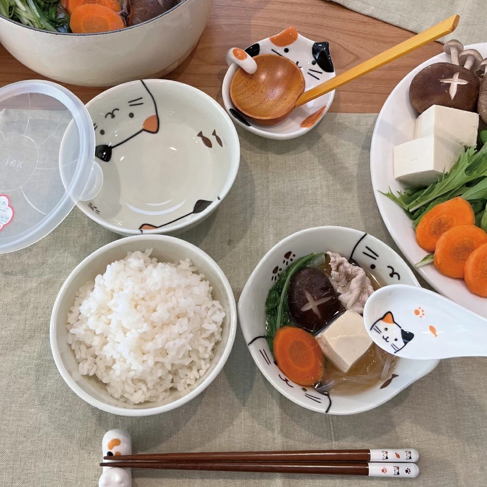 🔥🔥【日本直送《田中箸店》立體三色貓陶瓷座枱湯勺架】