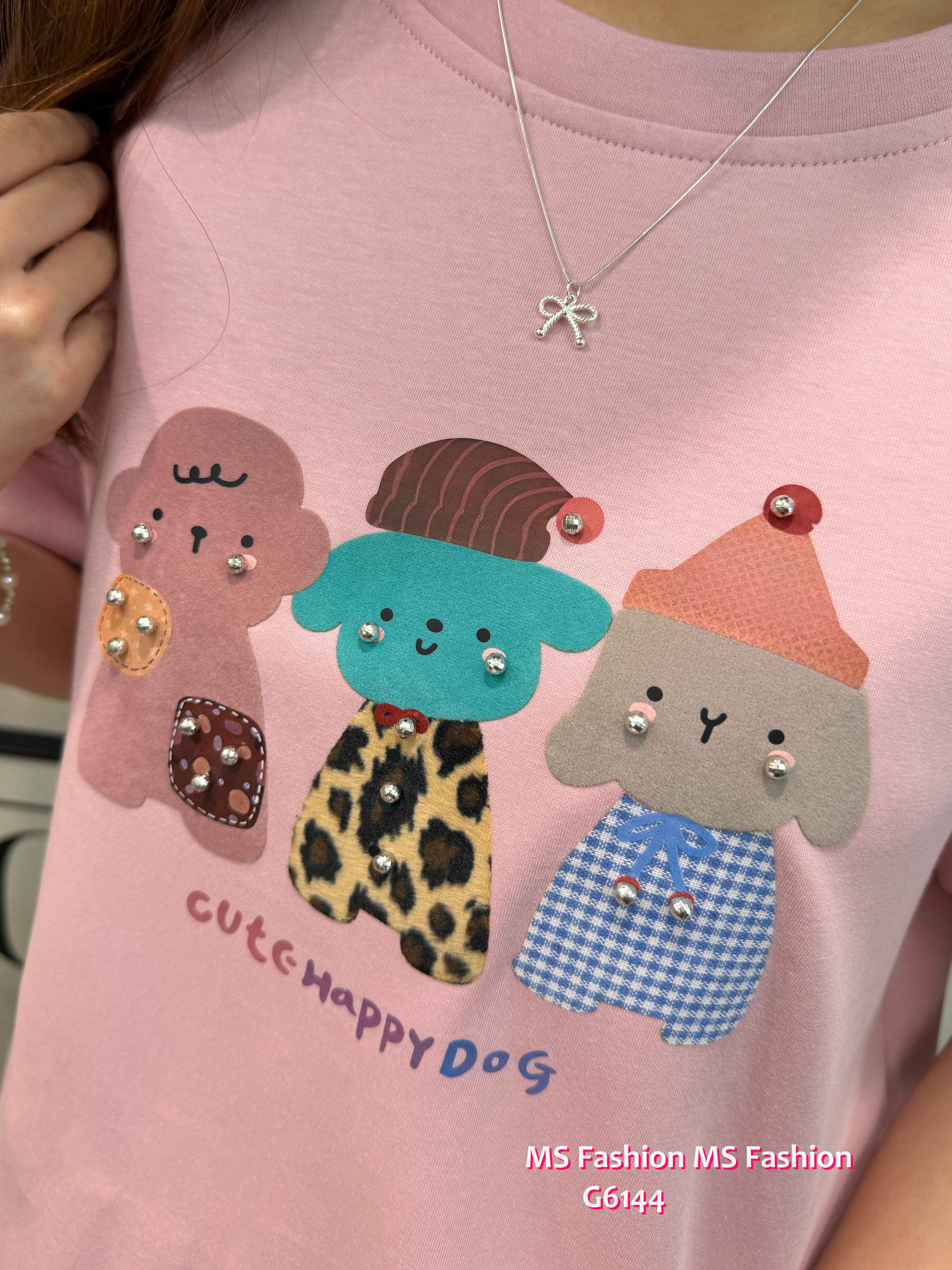 G6144 韓國🇰🇷可愛狗狗圖案top