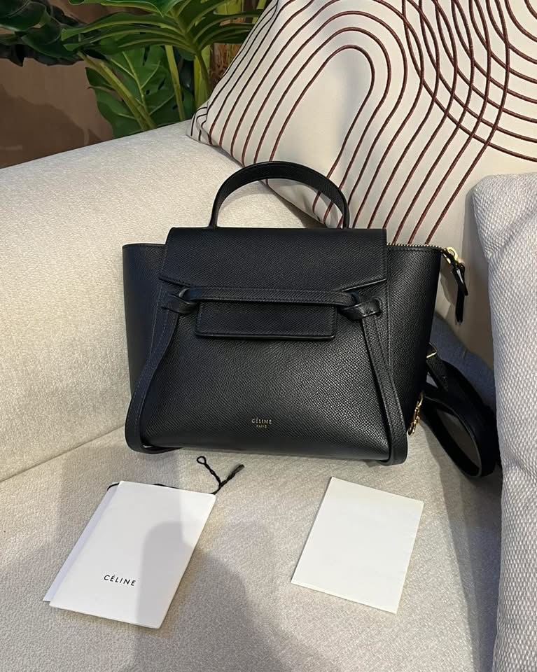 Celine nano belt bag 黑金牛皮 100%Authentic , 95%new ✅收據✅tap booklet✅dust bag