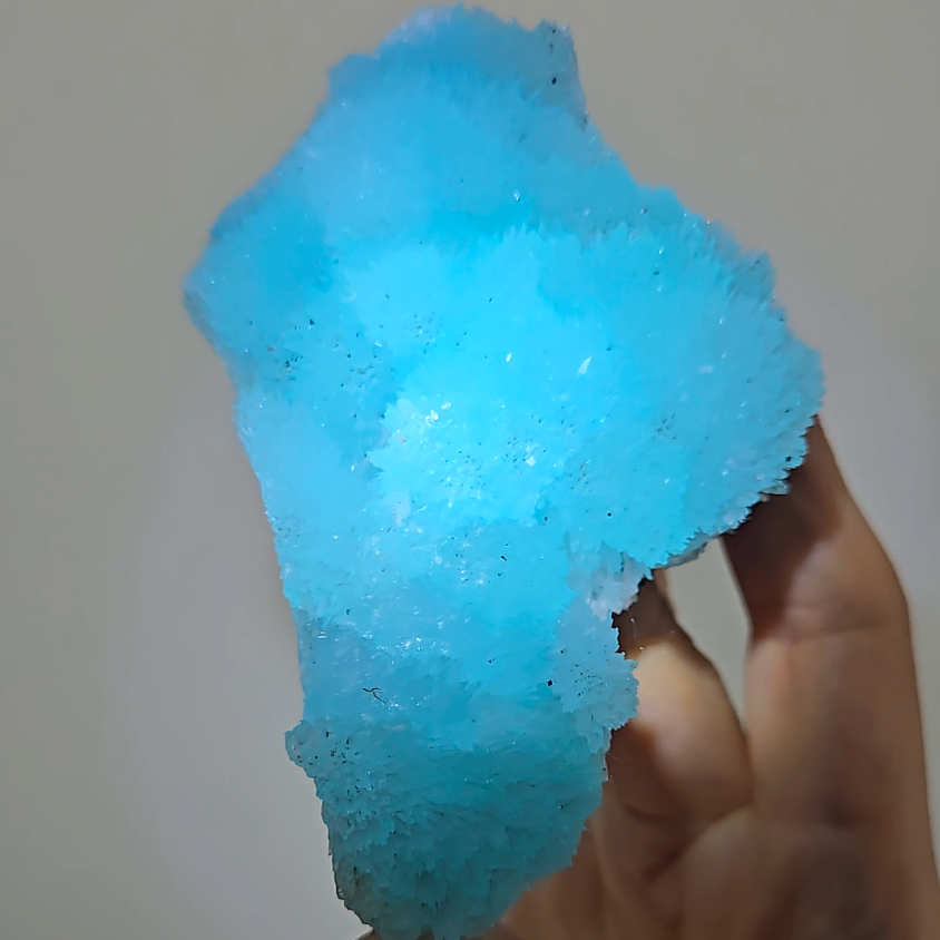 Blue aragonite needle cluster with bubble formations - AR44