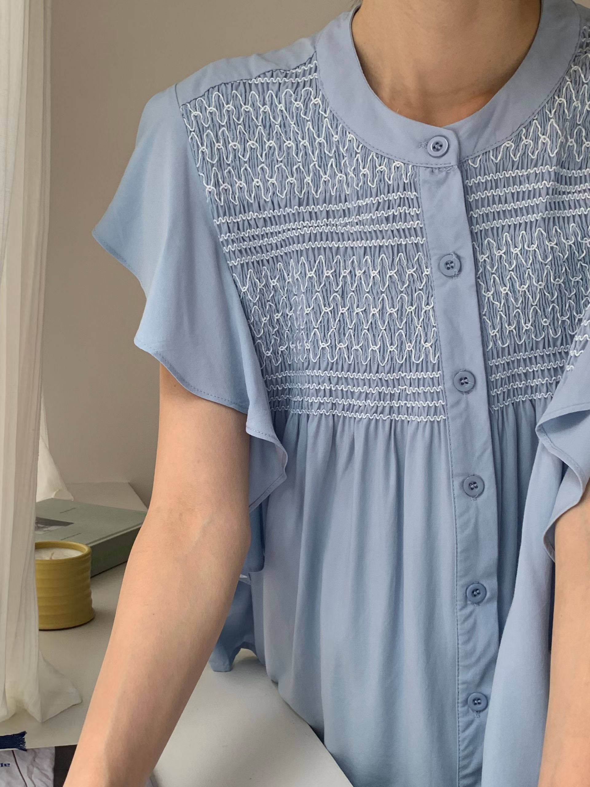 CT20 波希米亞風荷葉袖Top 