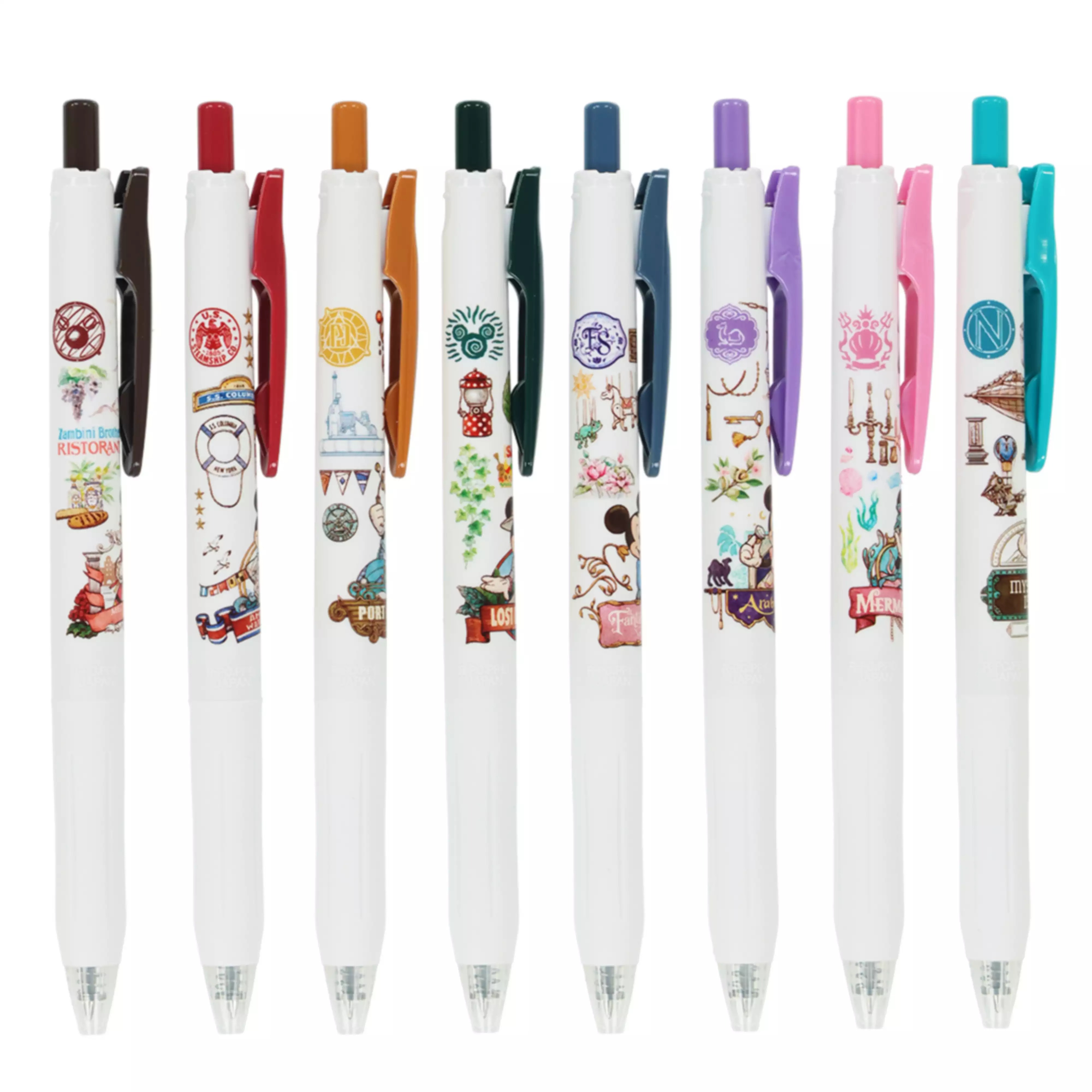 現貨｜【日本 Disney Store 限定】 一套8枝 Mickey Minnie Mouse 米奇米妮 日本製 Zebra SARASA CLIP 0.5mm 啫喱筆 (078468)