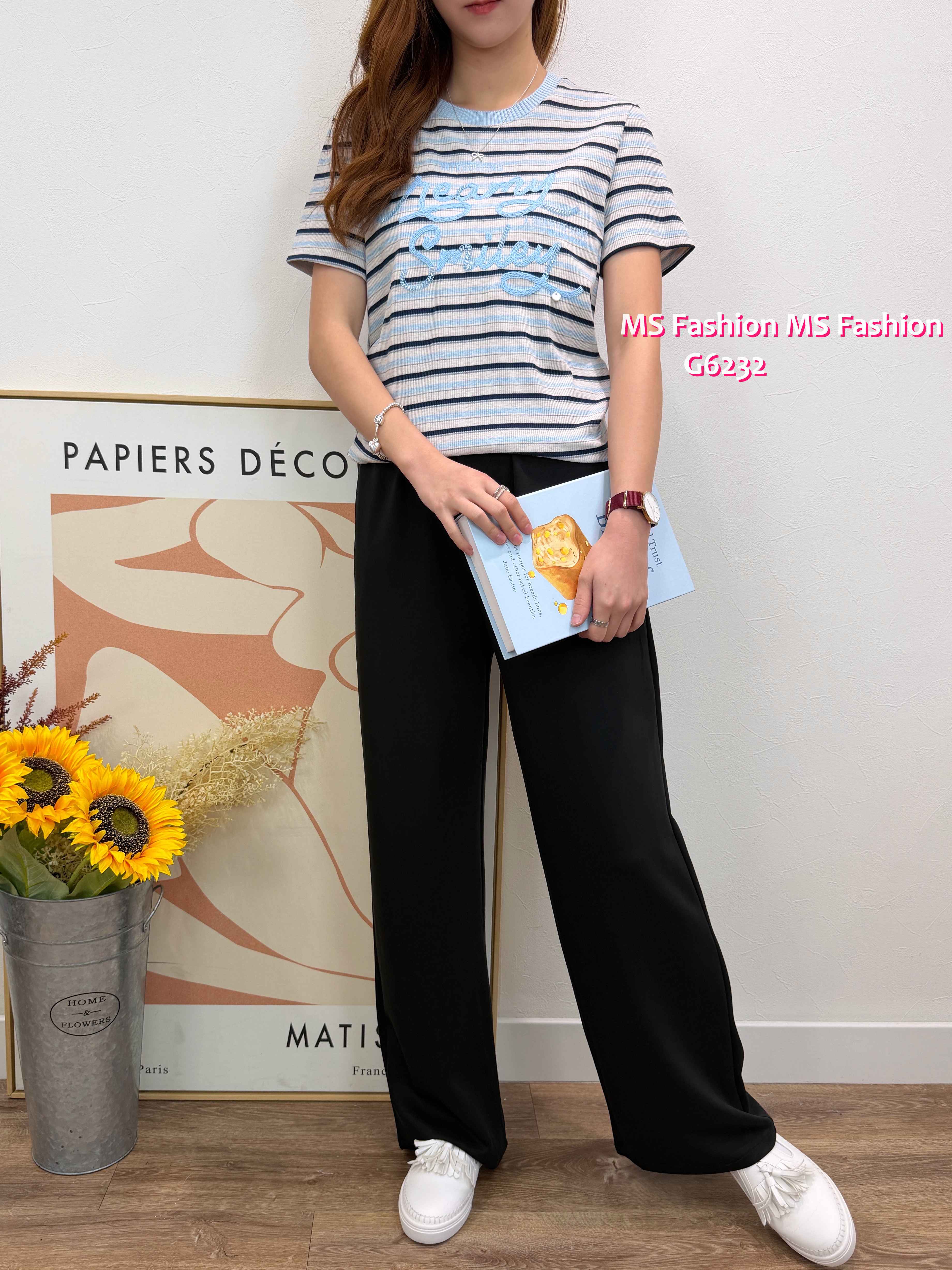 G6232 韓國🇰🇷扭繩字母橫間top