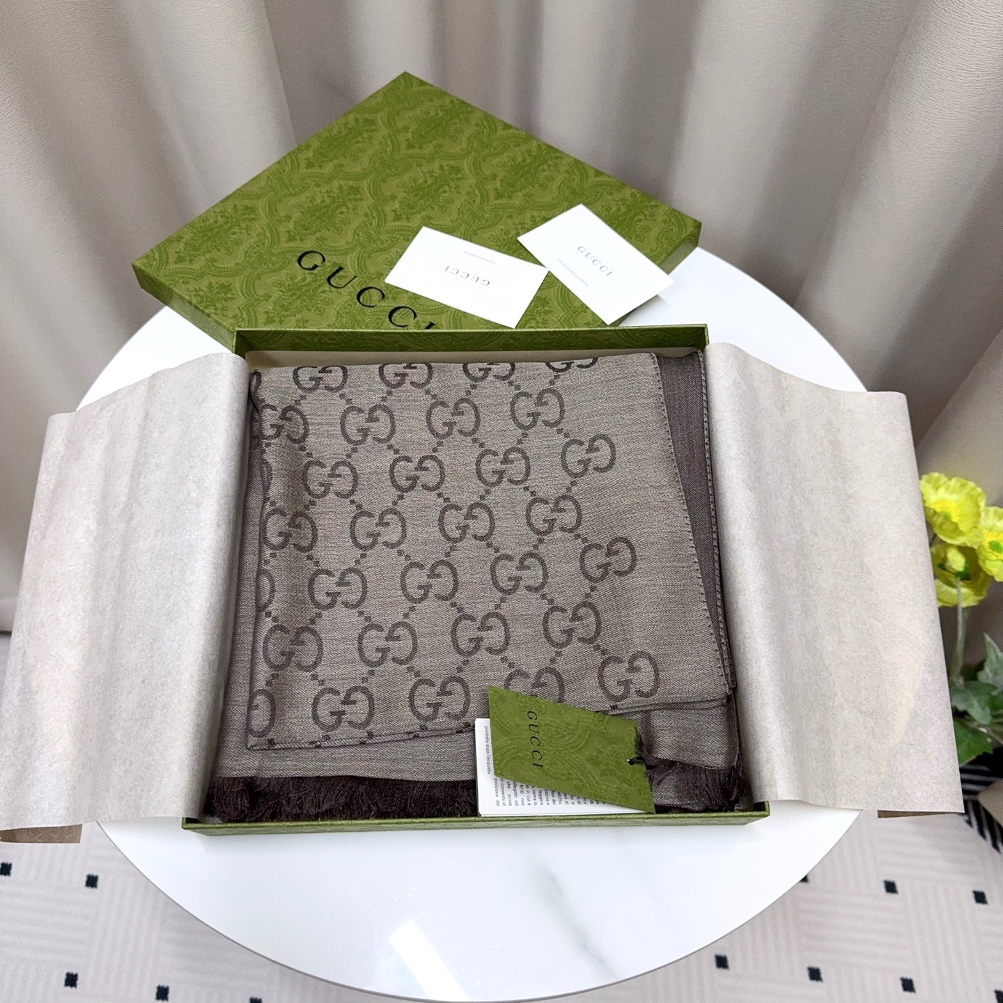 【預訂貨品】全新Gucci雙面啡色頸巾🧣