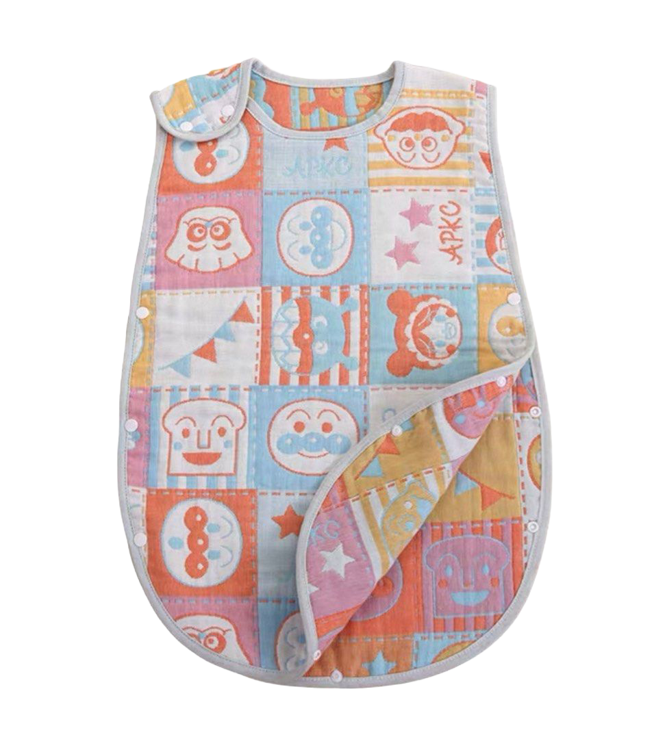 六層紗純棉防踢被睡袋 - 麵包超人 (60 / 80cm衣長可選)