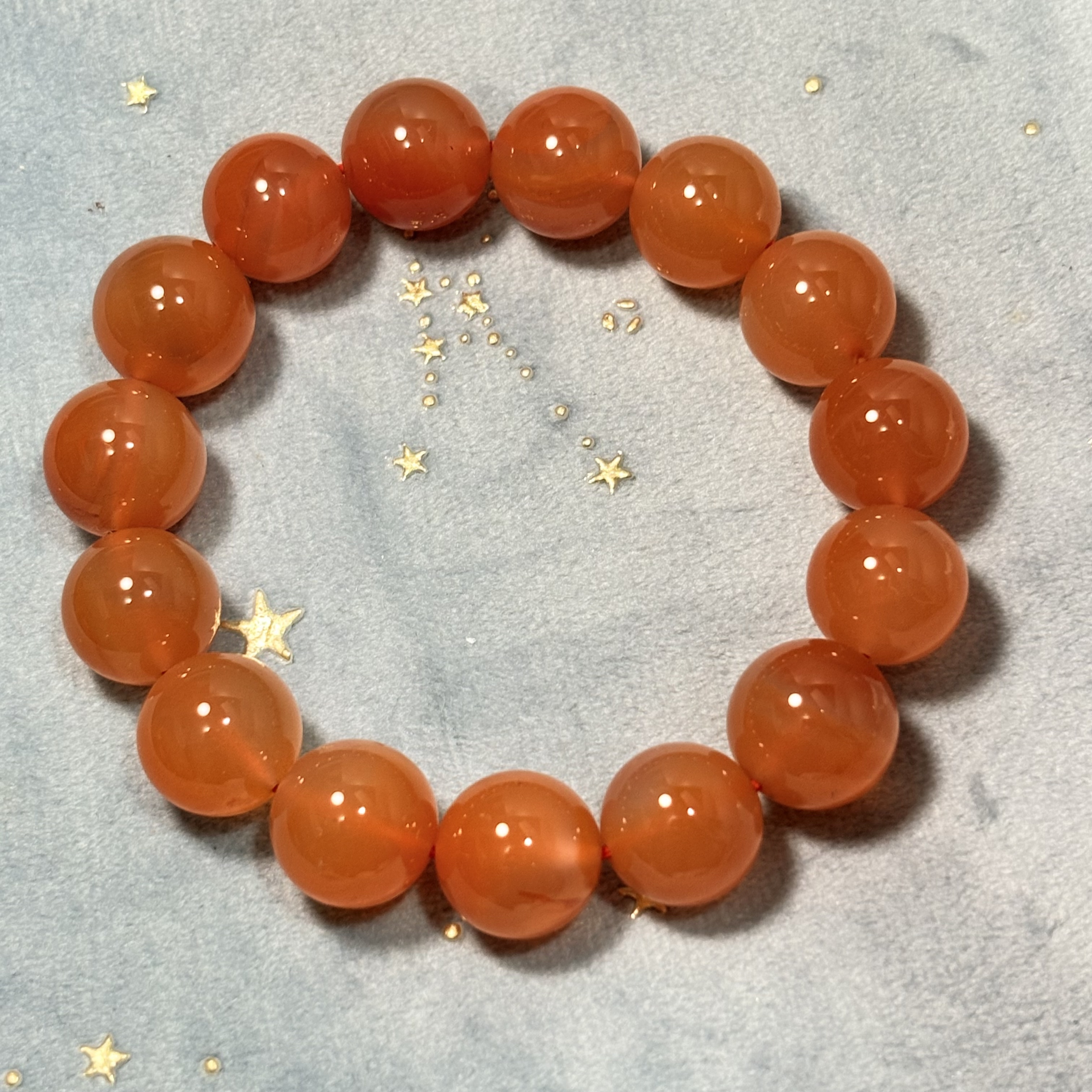 南紅瑪瑙手串 No.3109 丨規格： 14 MM珠17 cm手圈