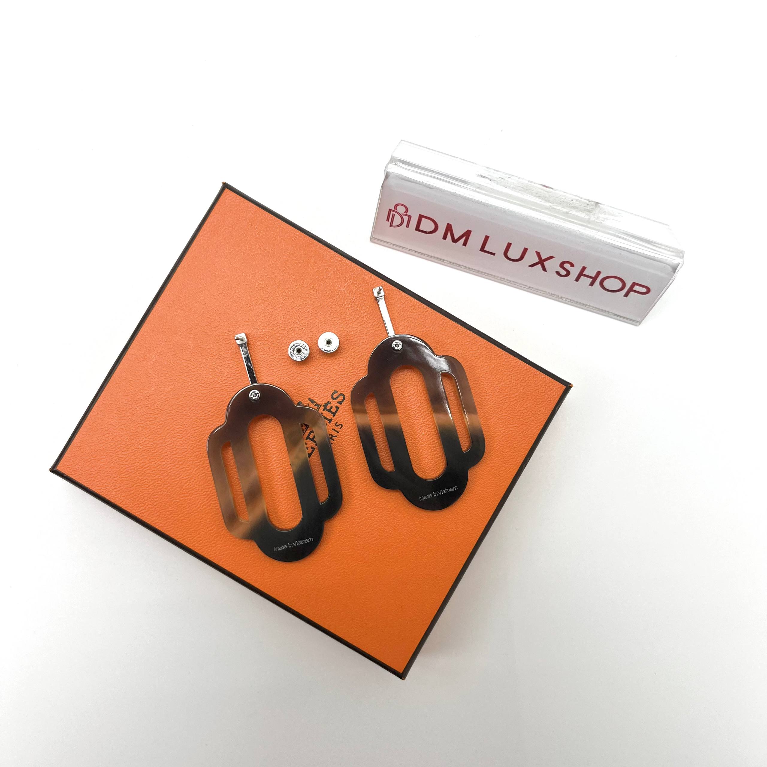Hermes Vintage Attelage Buffalo Horn Earrings