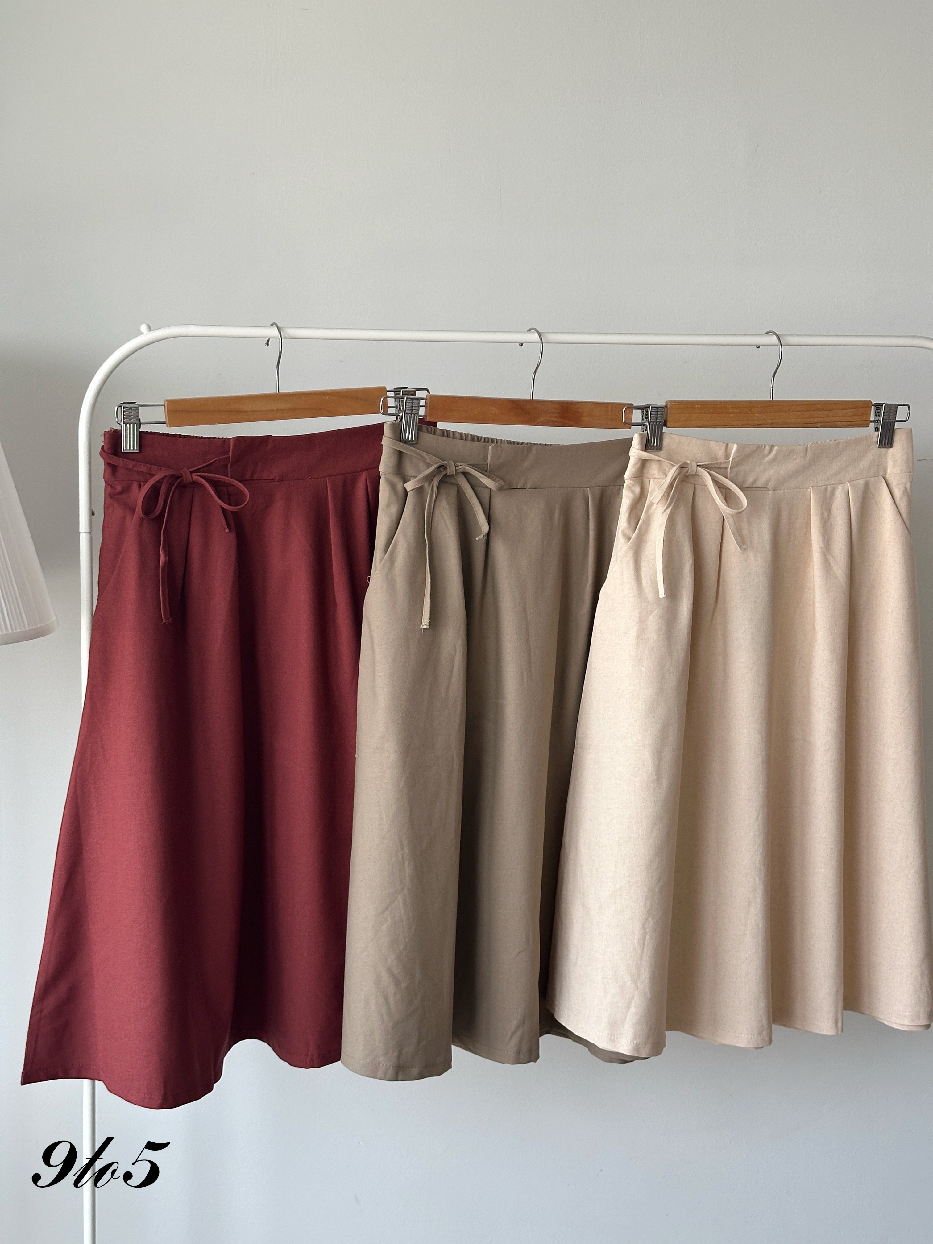 S1878 Side-tie A Line Skirt - 3 Colors 