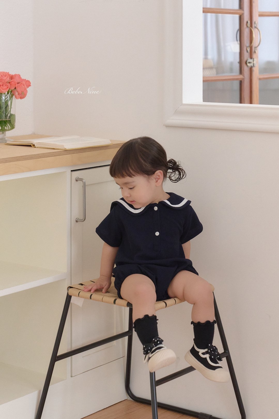 ☀️預訂 韓國直送☀️🇰🇷Bebenine兩色海洋風水手領短袖包屁衣