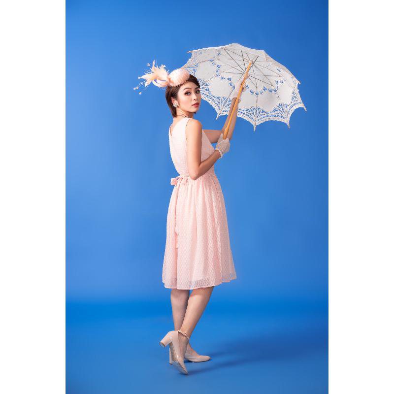(SOLD OUT)Fifties Lady Eisenhower Embroidered Chiffon Ballerina Wrap Dress(FM096)