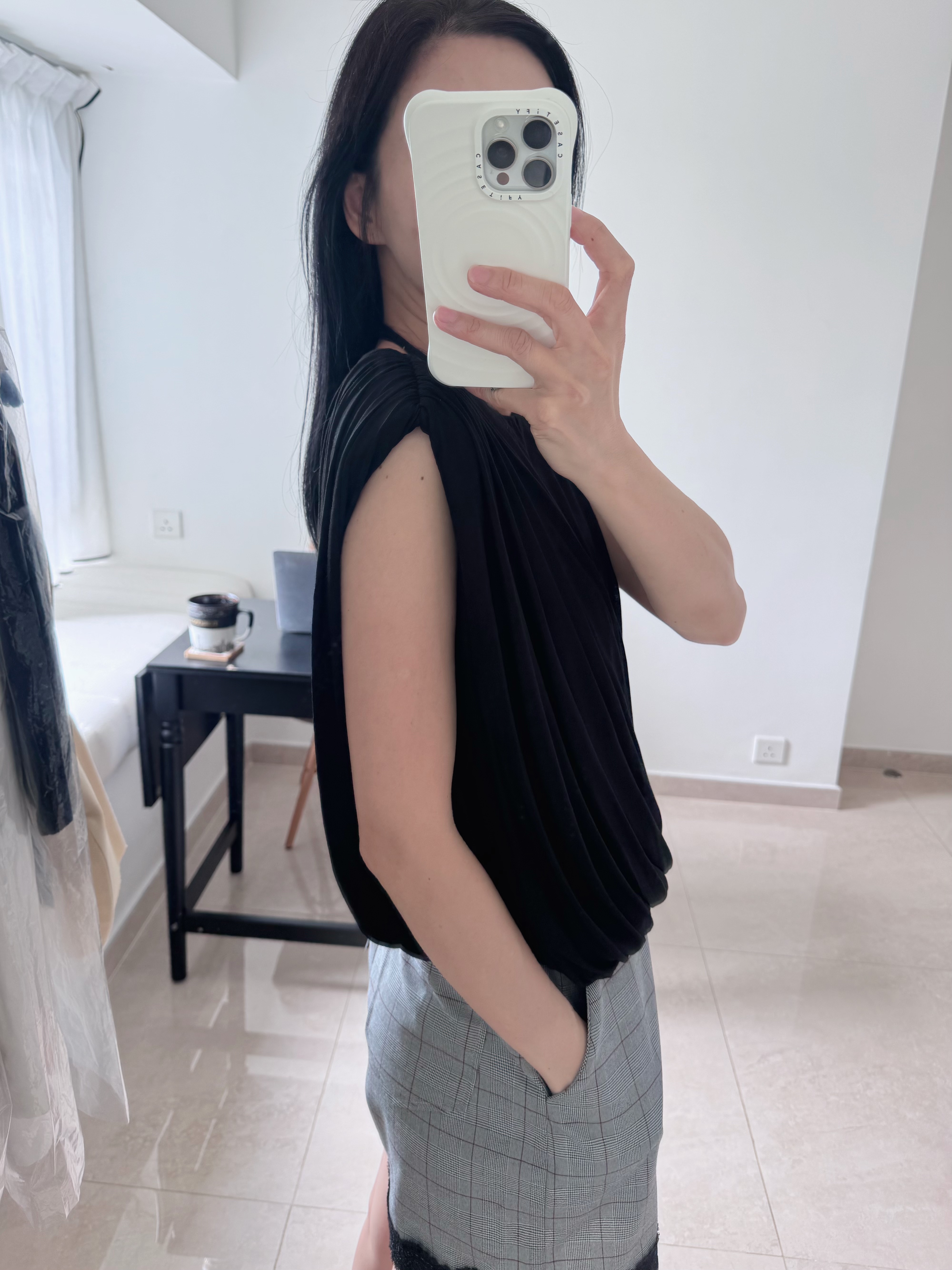 Shirred Top (Black/S)