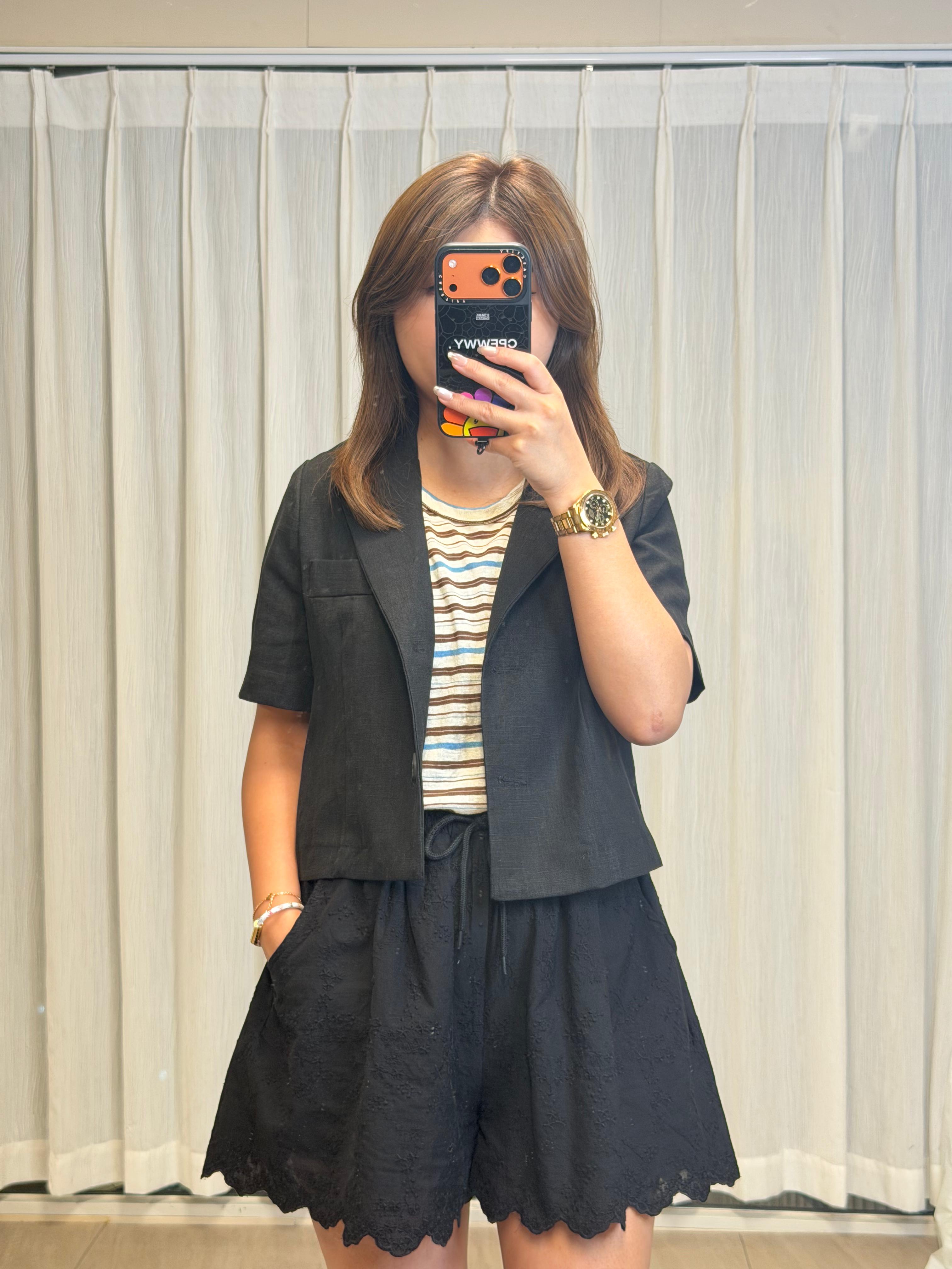 #221119 麻質短外套